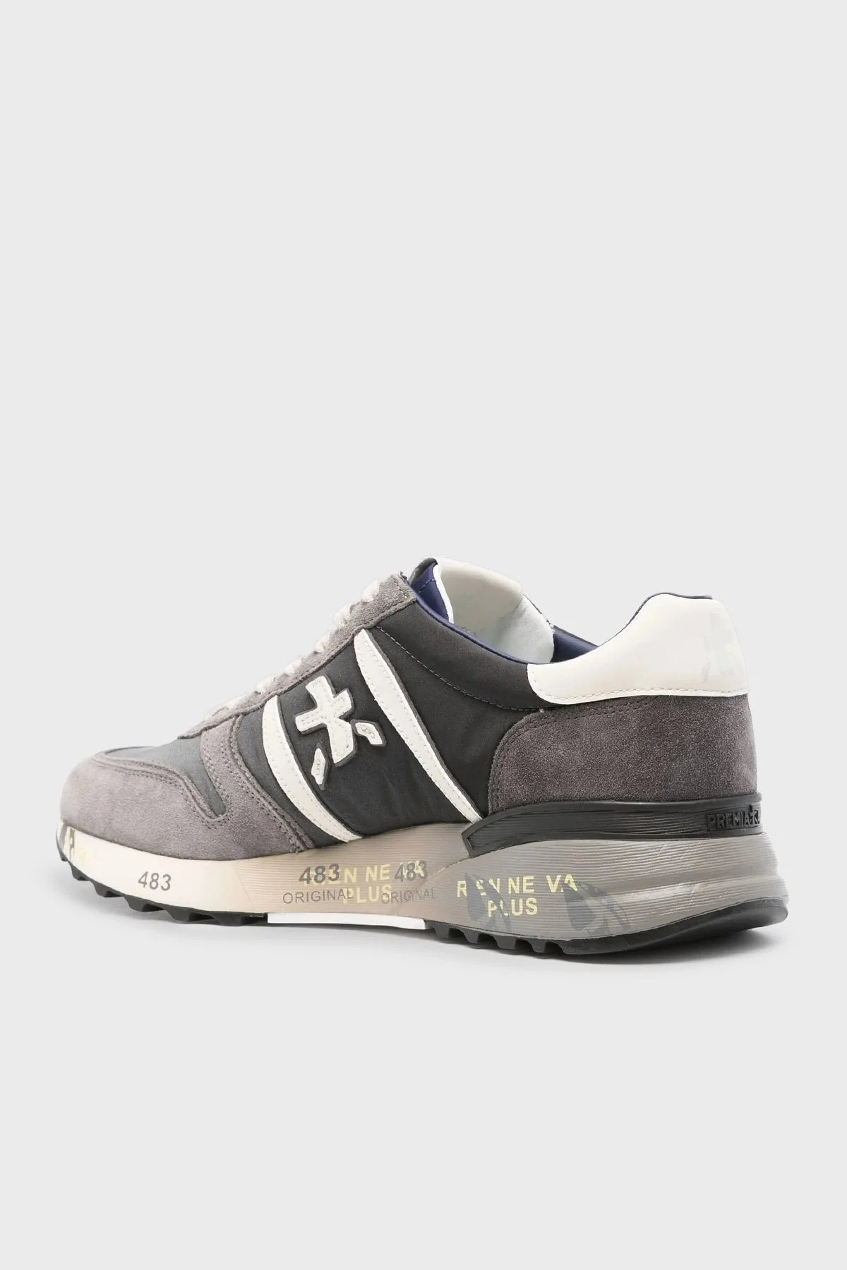 Premiata Süet Deri Logolu Bağcıklı Sneaker Erkek Ayakkabı LANDER 6906 GRİ - 2