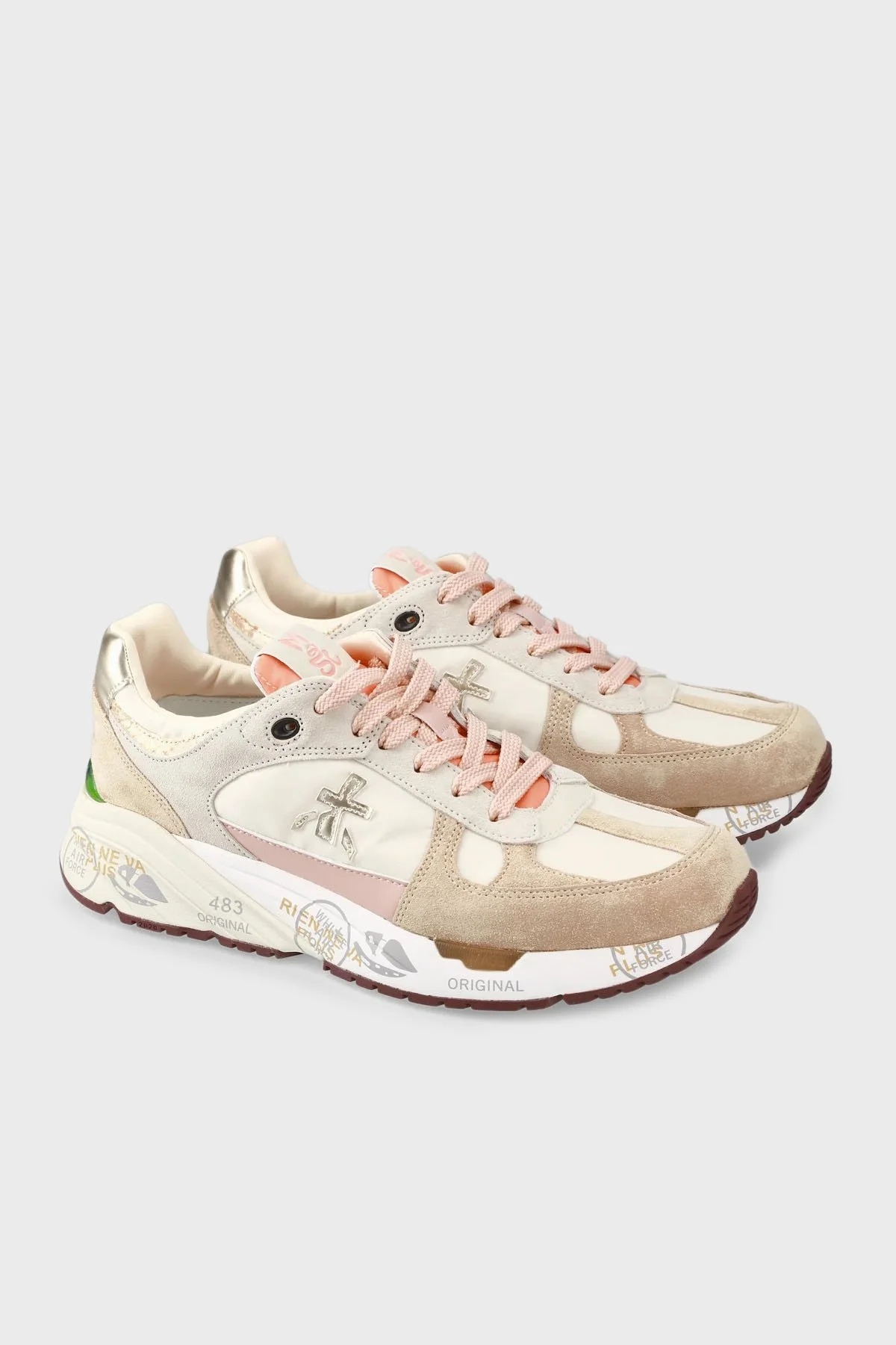 Premiata Süet Detaylı Logolu Sneaker Bayan Ayakkabı MASED 7397 BEJ - 9