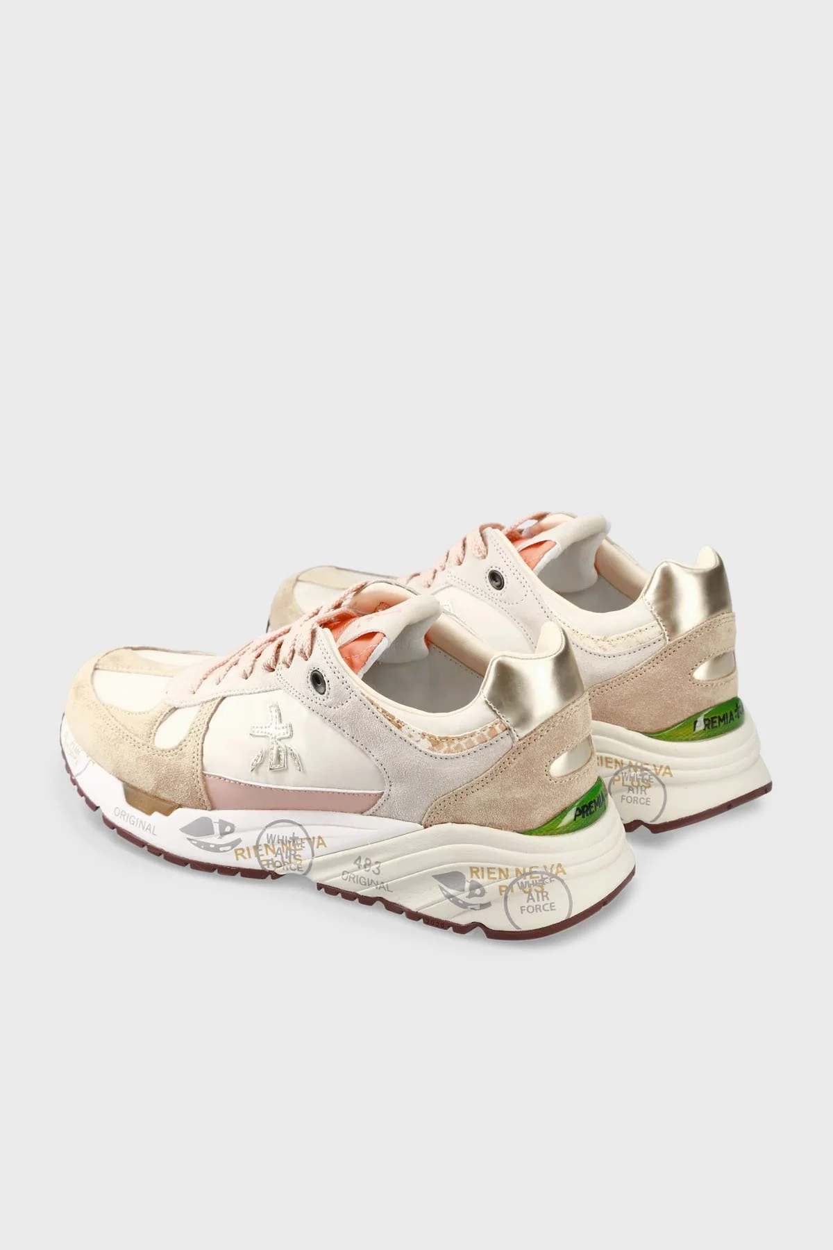 Premiata Süet Detaylı Logolu Sneaker Bayan Ayakkabı MASED 7397 BEJ - 12