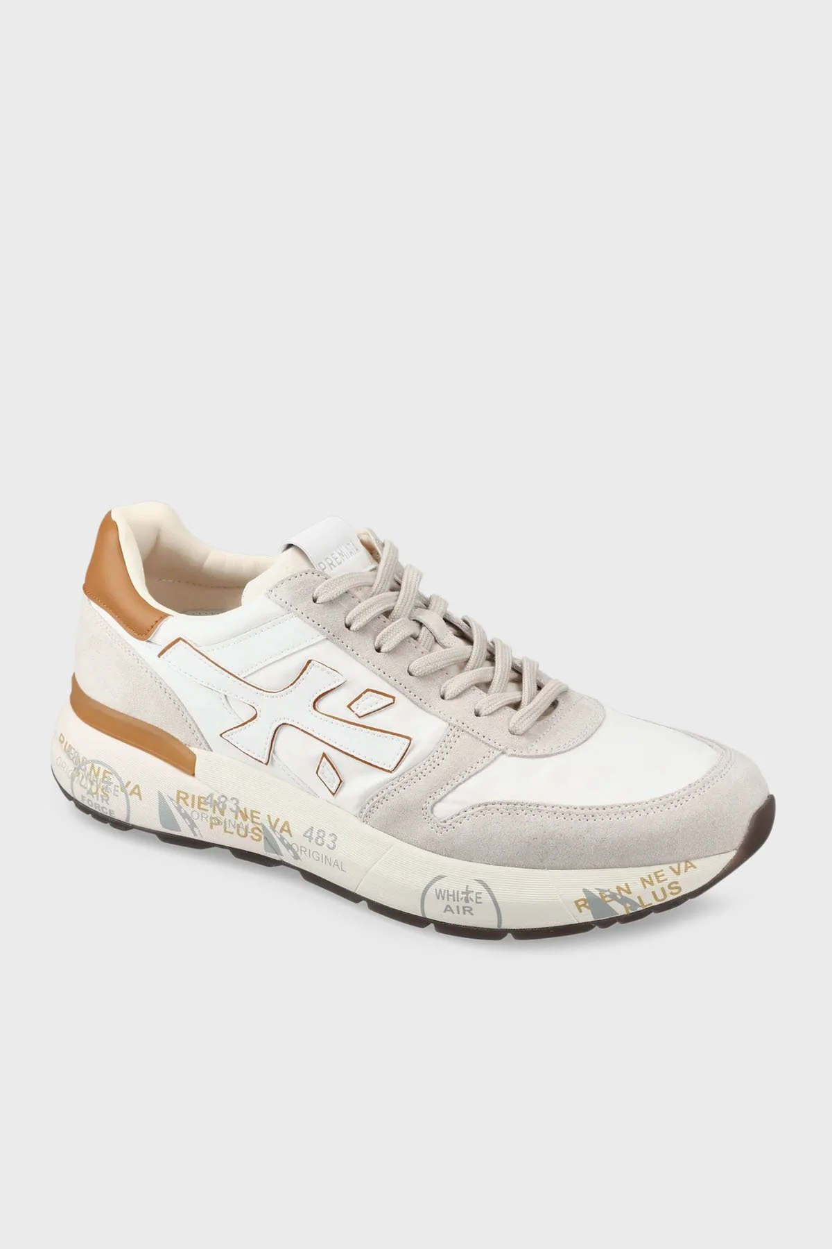 Premiata Süet Detaylı Logolu Sneaker Erkek Ayakkabı MICK 7208 EKRU - 10