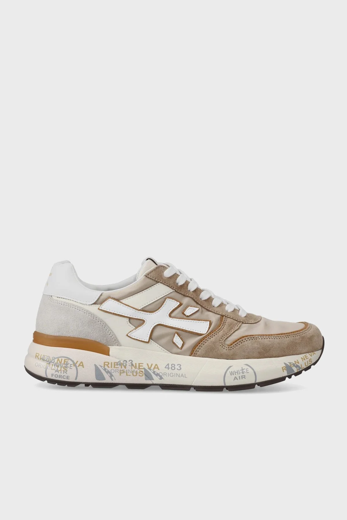 Premiata Süet Detaylı Logolu Sneaker Erkek Ayakkabı MICK 7213 BEJ - 7