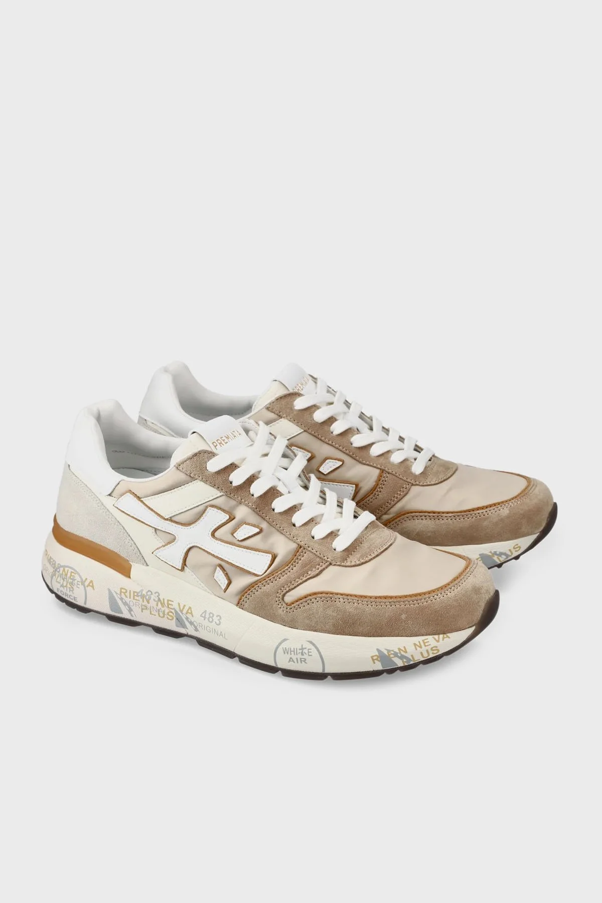 Premiata Süet Detaylı Logolu Sneaker Erkek Ayakkabı MICK 7213 BEJ - 9