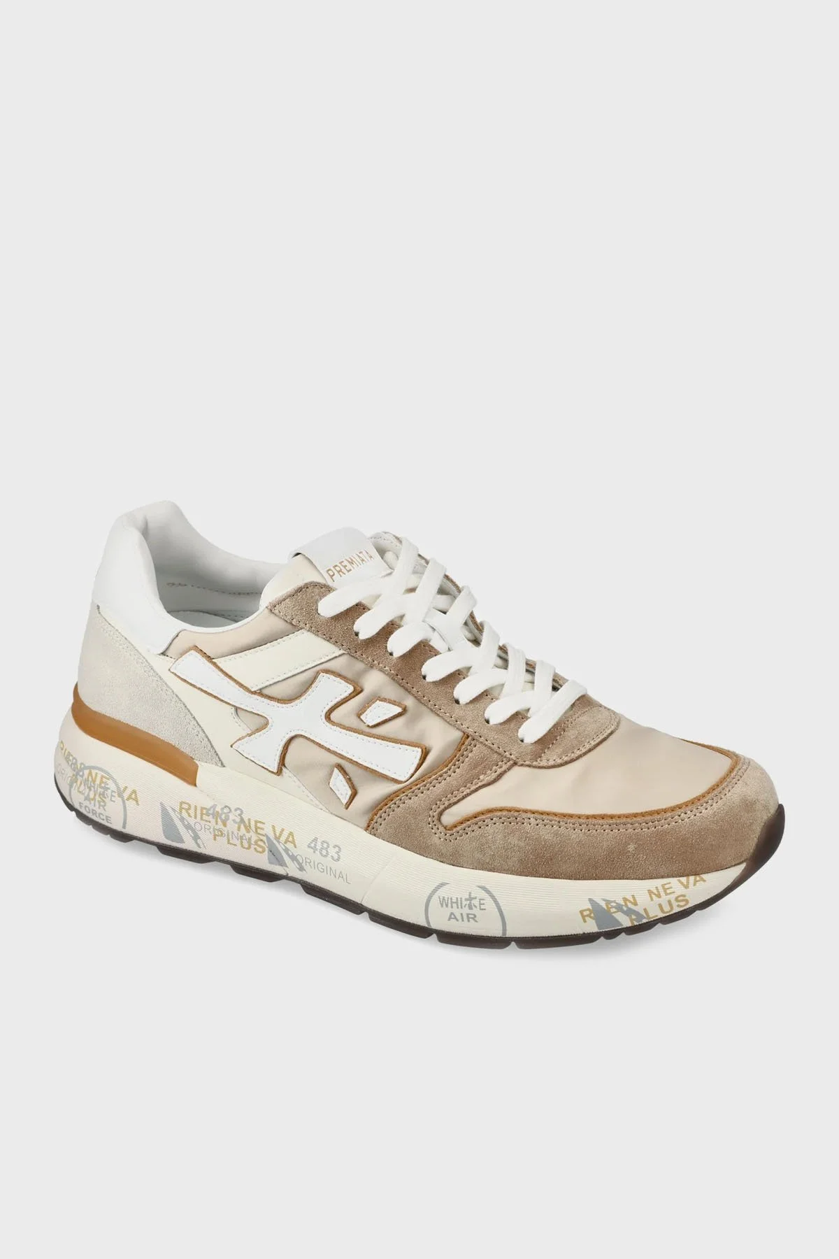 Premiata Süet Detaylı Logolu Sneaker Erkek Ayakkabı MICK 7213 BEJ - 10