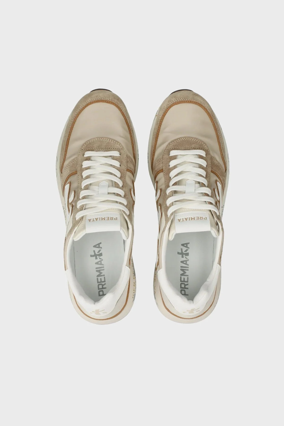 Premiata Süet Detaylı Logolu Sneaker Erkek Ayakkabı MICK 7213 BEJ - 11