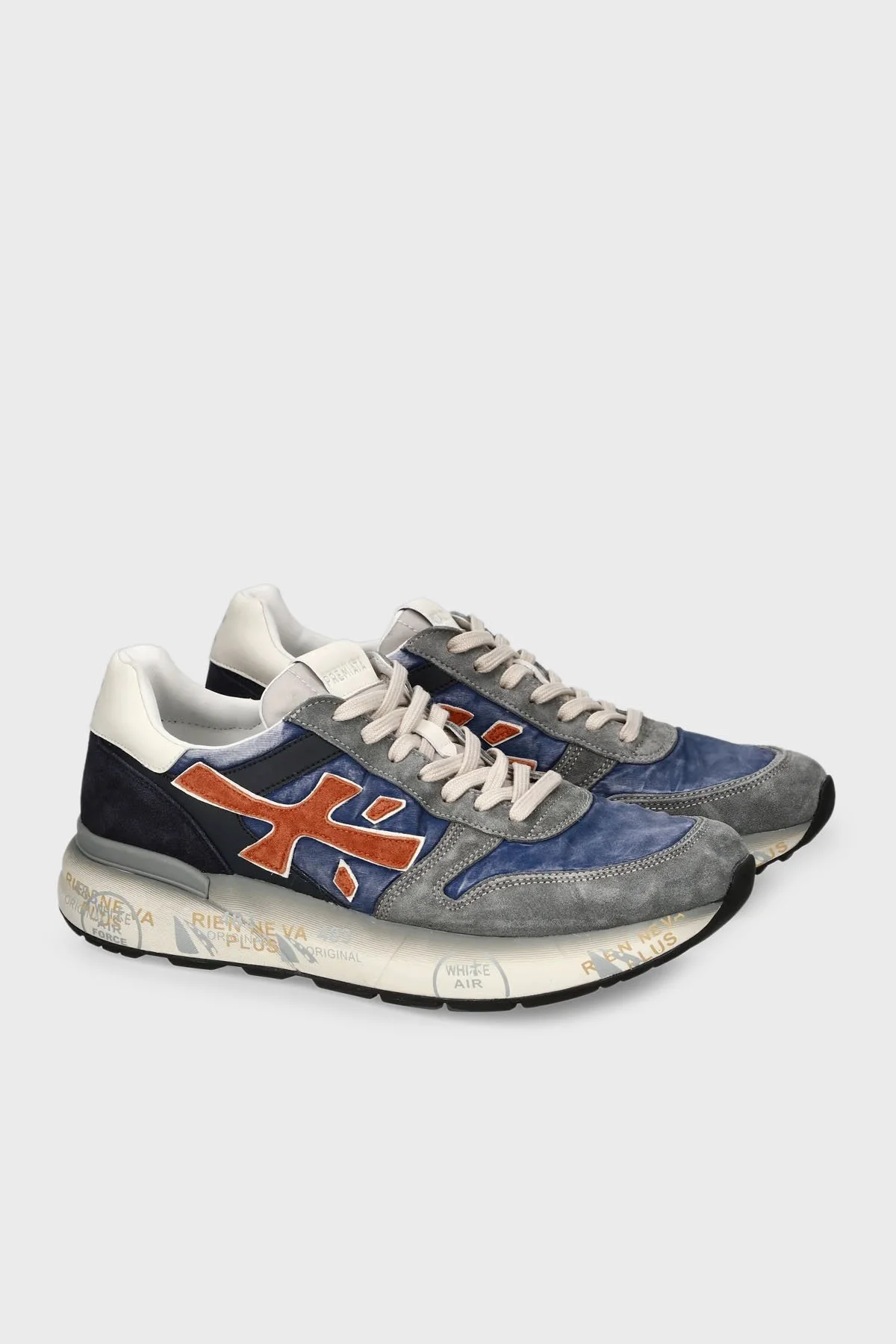 Premiata Süet Detaylı Logolu Sneaker Erkek Ayakkabı MICK 7215 LACİVERT - 9