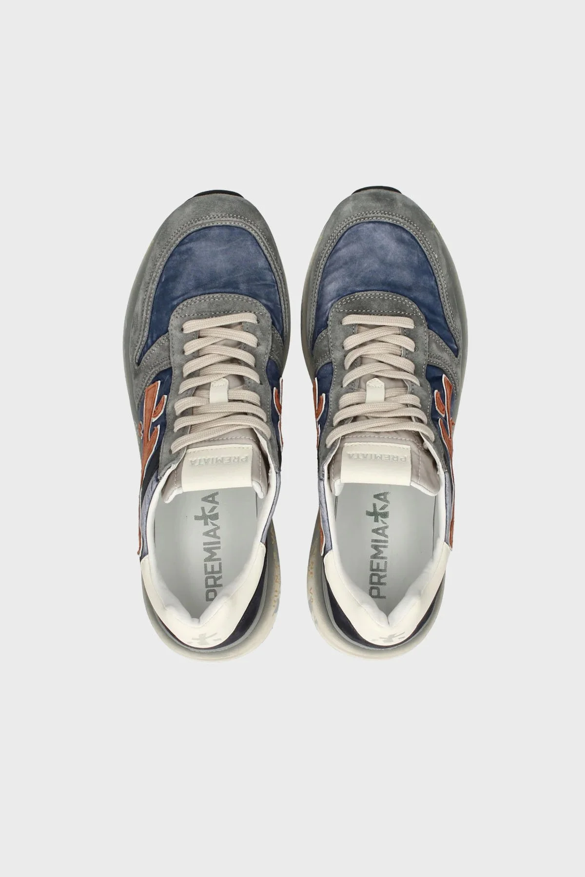 Premiata Süet Detaylı Logolu Sneaker Erkek Ayakkabı MICK 7215 LACİVERT - 11