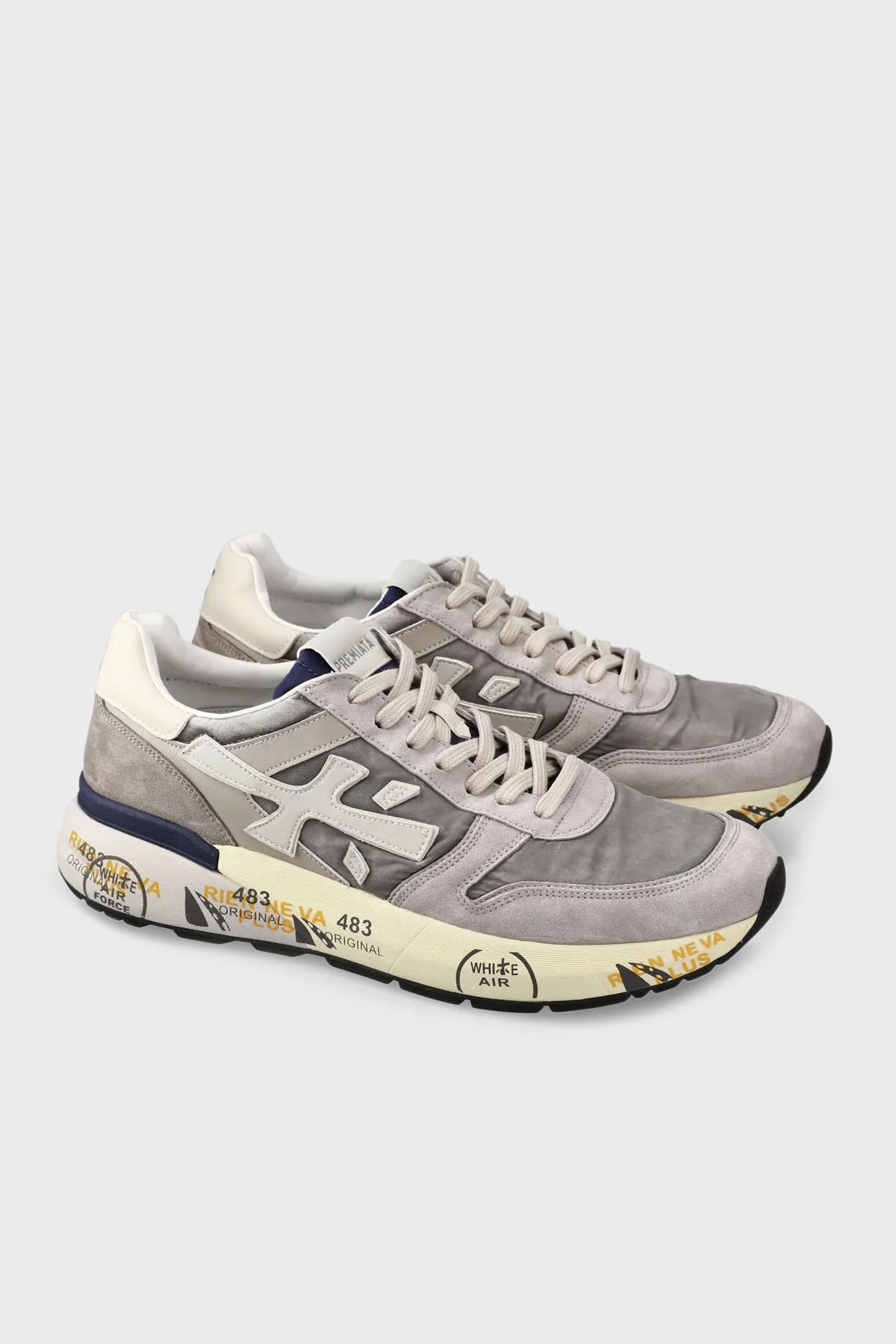 Premiata Süet Detaylı Logolu Sneaker Erkek Ayakkabı MICK 7217 GRİ - 9