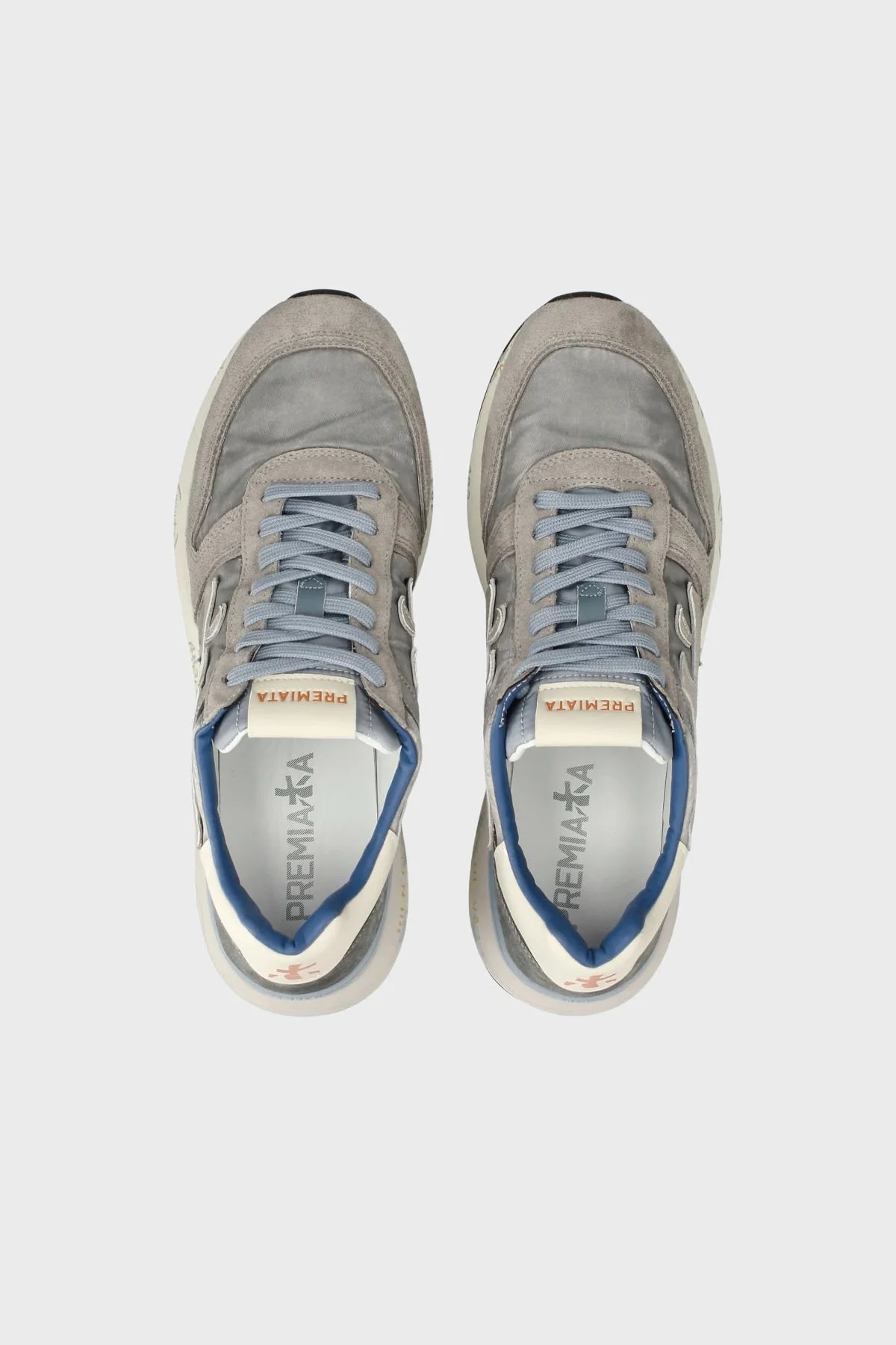 Premiata Süet Detaylı Logolu Sneaker Erkek Ayakkabı MICK 7247 GRİ - 10