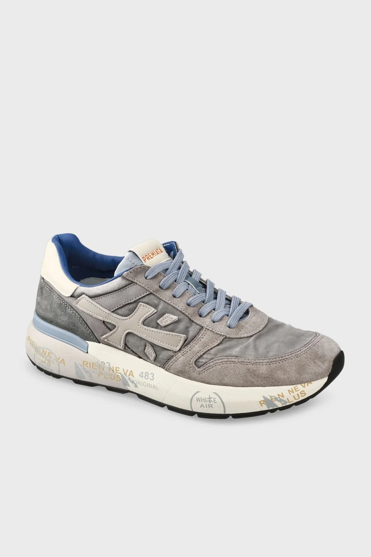 Premiata Süet Detaylı Logolu Sneaker Erkek Ayakkabı MICK 7247 GRİ - 11