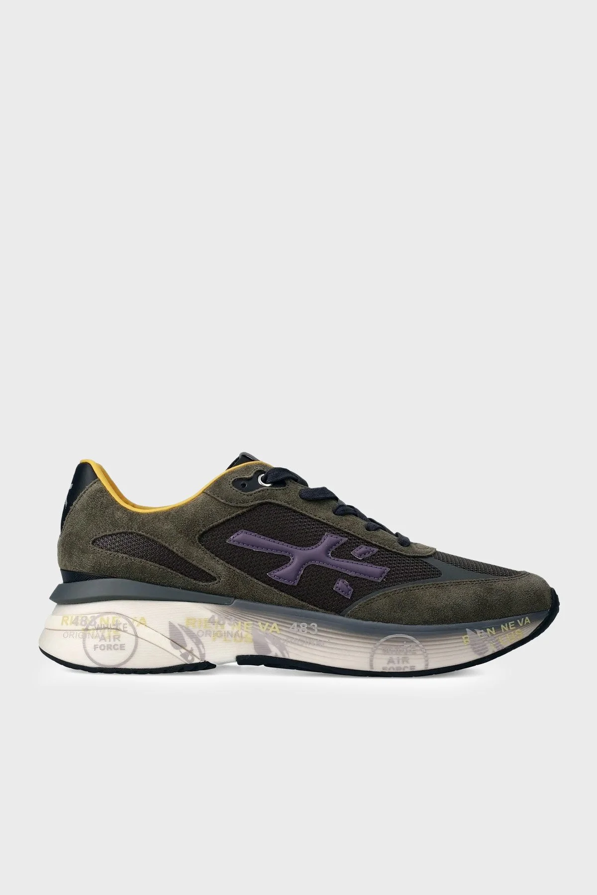 Premiata Süet Detaylı Sneaker Erkek Ayakkabı MOERUN 7771 Haki - 1