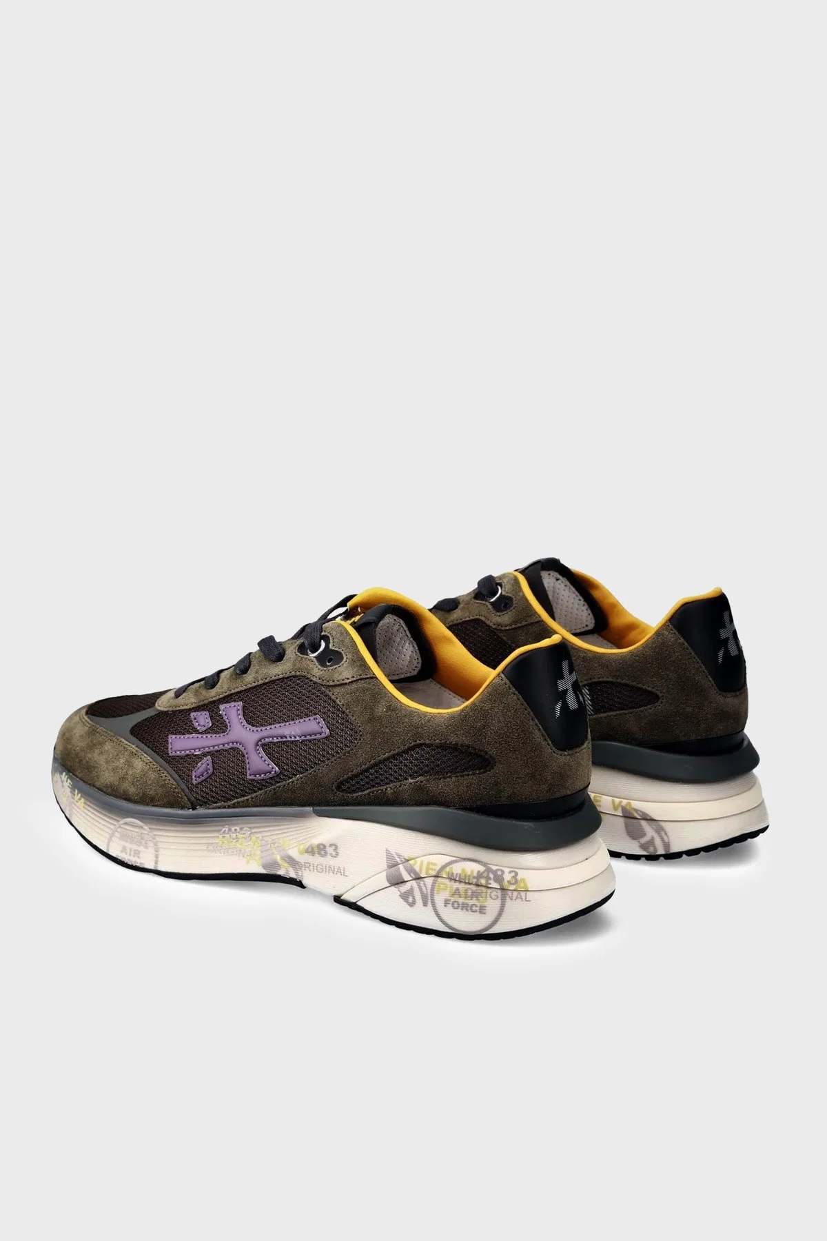 Premiata Süet Detaylı Sneaker Erkek Ayakkabı MOERUN 7771 Haki - 4