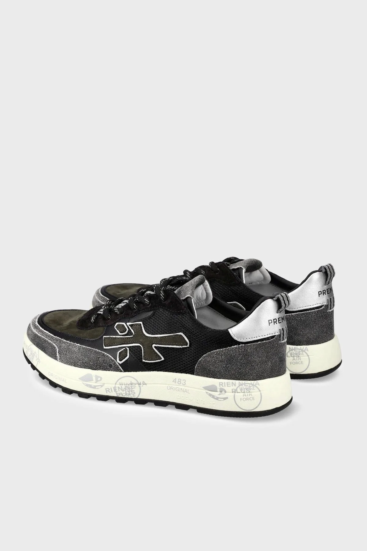 Premiata Süet Detaylı Sneaker Erkek Ayakkabı NOUS 7723 Siyah - 5