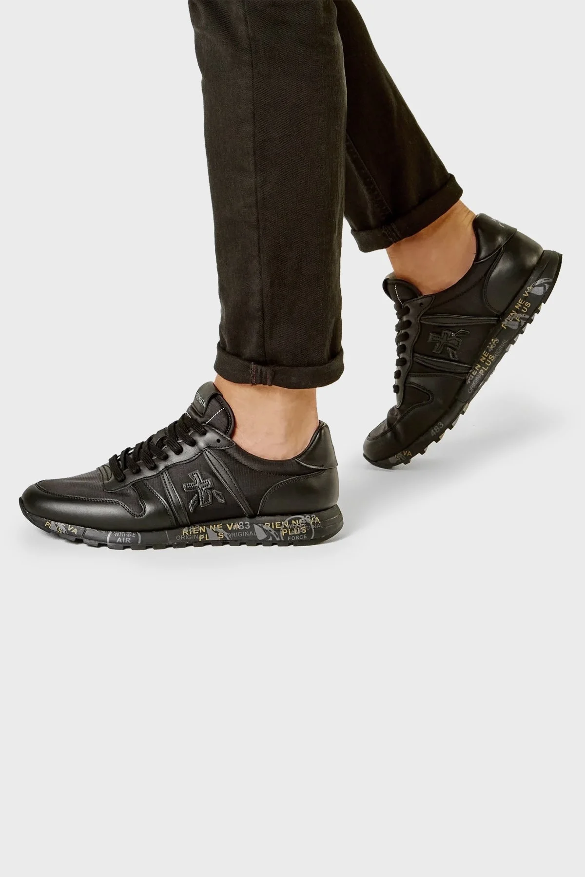 Premiata Tabanı Baskılı Deri Günlük Spor Erkek Ayakkabı ERIC 4939 SİYAH - 2