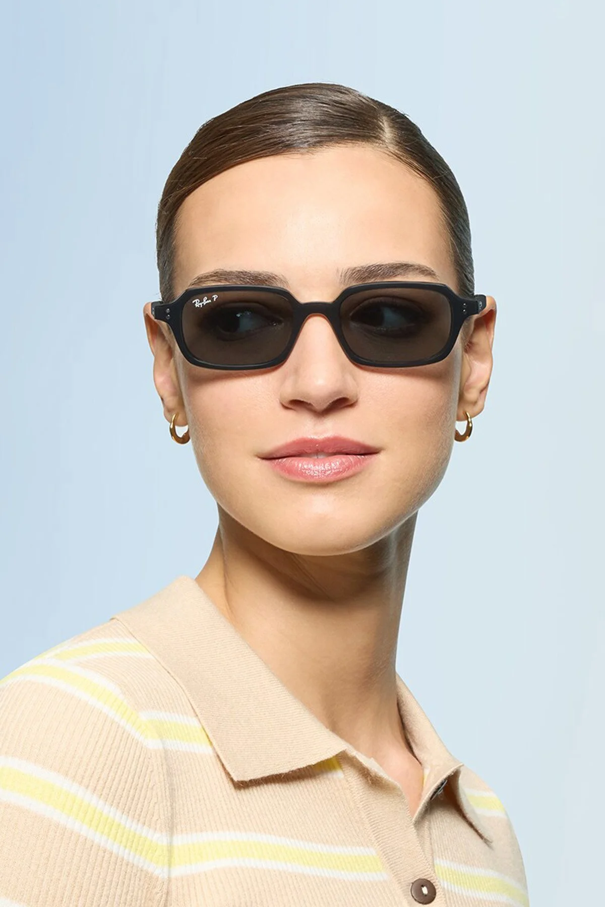 Ray Ban Dikdörtgen Güneş Unisex Gözlük 0RB4455 667781 52 Siyah - 2