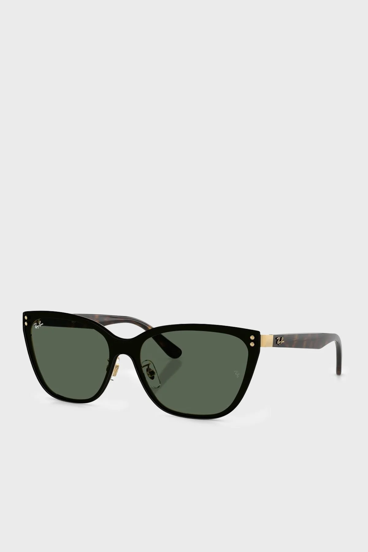Ray Ban Logolu Cat Eye Güneş Unisex Gözlük 0RB3798D 00171 45 Altın - 1