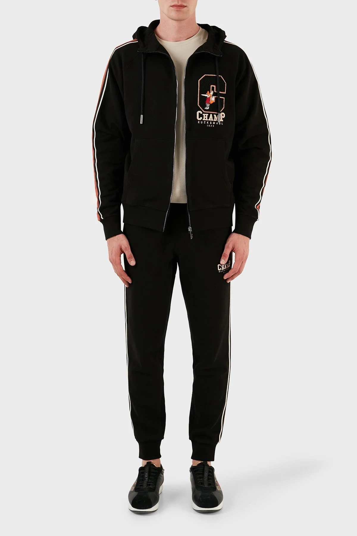 Ruck & Maul % 100 Pamuk Oversize Kapüşonlu Spor Erkek Ceket RMM545000003 24286 SİYAH - 10