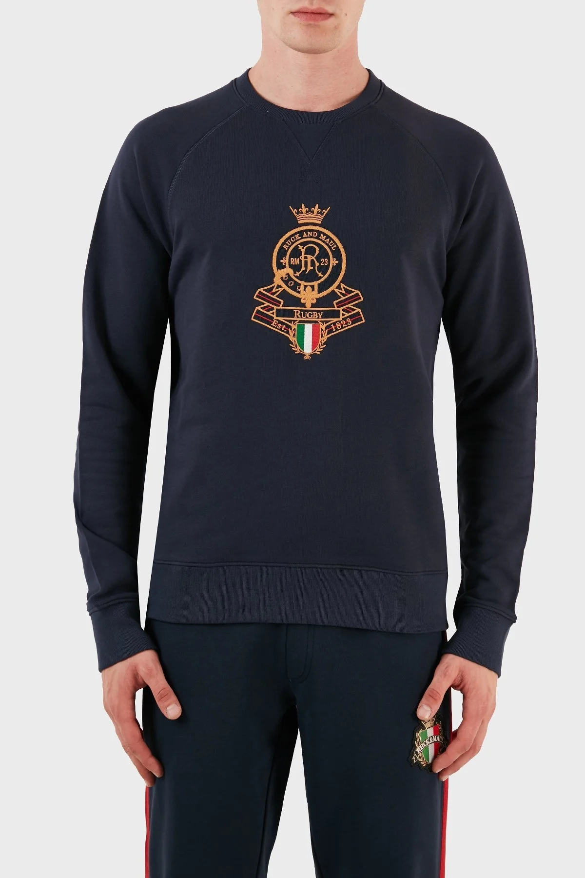 Ruck & Maul % 100 Pamuk Regular Fit Bisiklet Yaka Erkek Sweat RMM087000006 24292 LACİVERT - 1