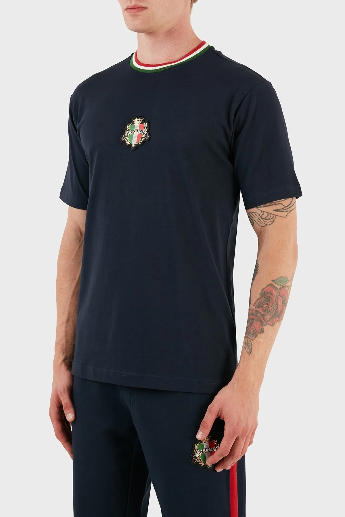 Ruck & Maul % 100 Pamuk Regular Fit Bisiklet Yaka Erkek T Shirt RMM03B000013 24666 LACİVERT - 3