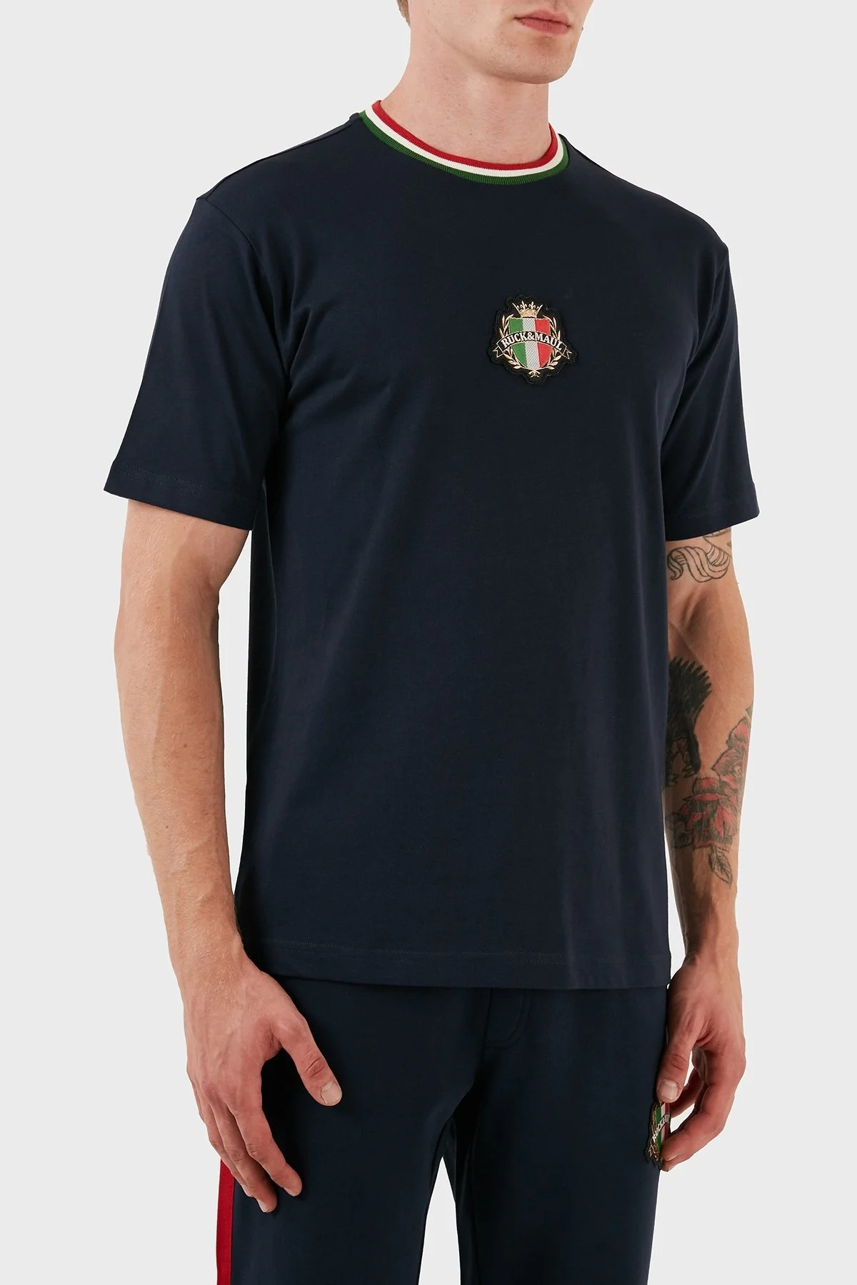 Ruck & Maul % 100 Pamuk Regular Fit Bisiklet Yaka Erkek T Shirt RMM03B000013 24666 LACİVERT - 6