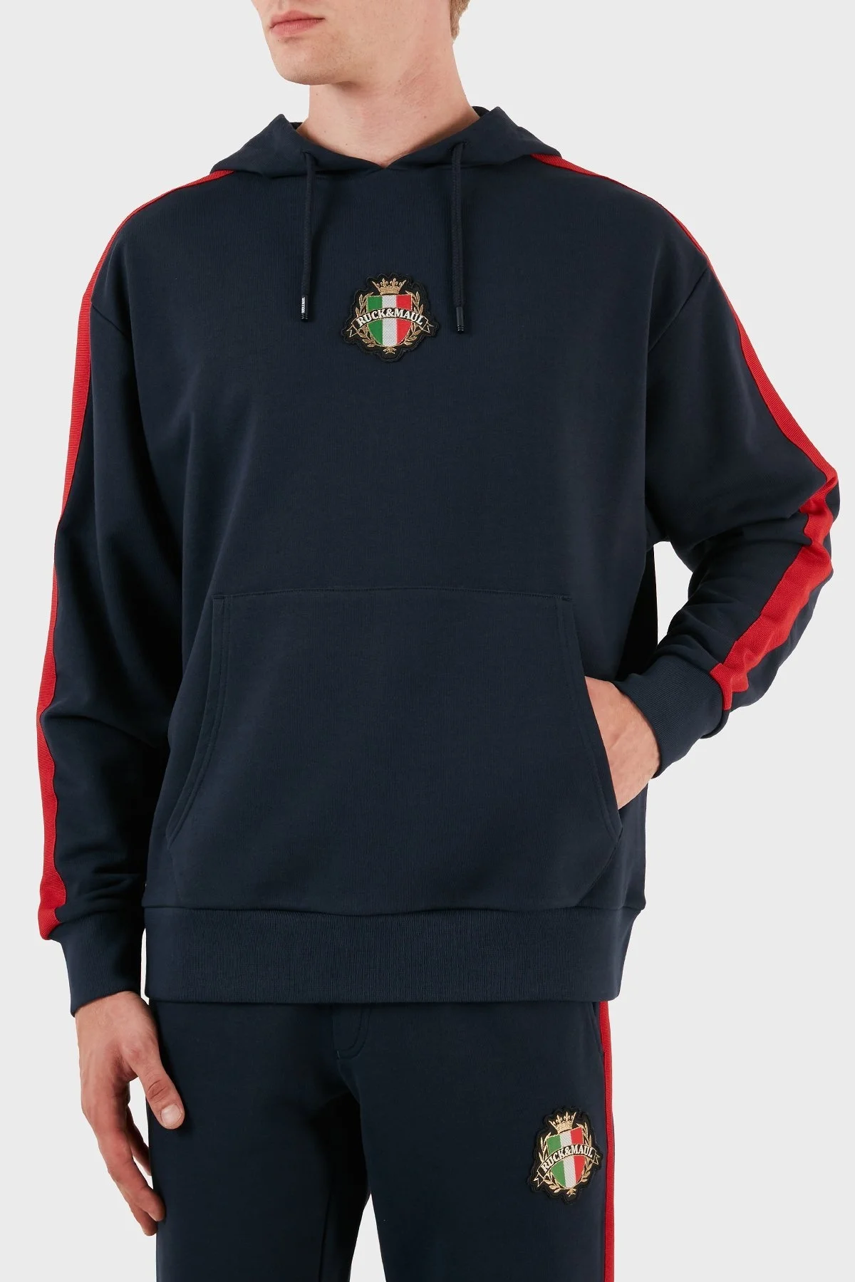 Ruck & Maul % 100 Pamuk Regular Fit Kapüşonlu Erkek Sweat RMM112B00008 24653 LACİVERT - 7