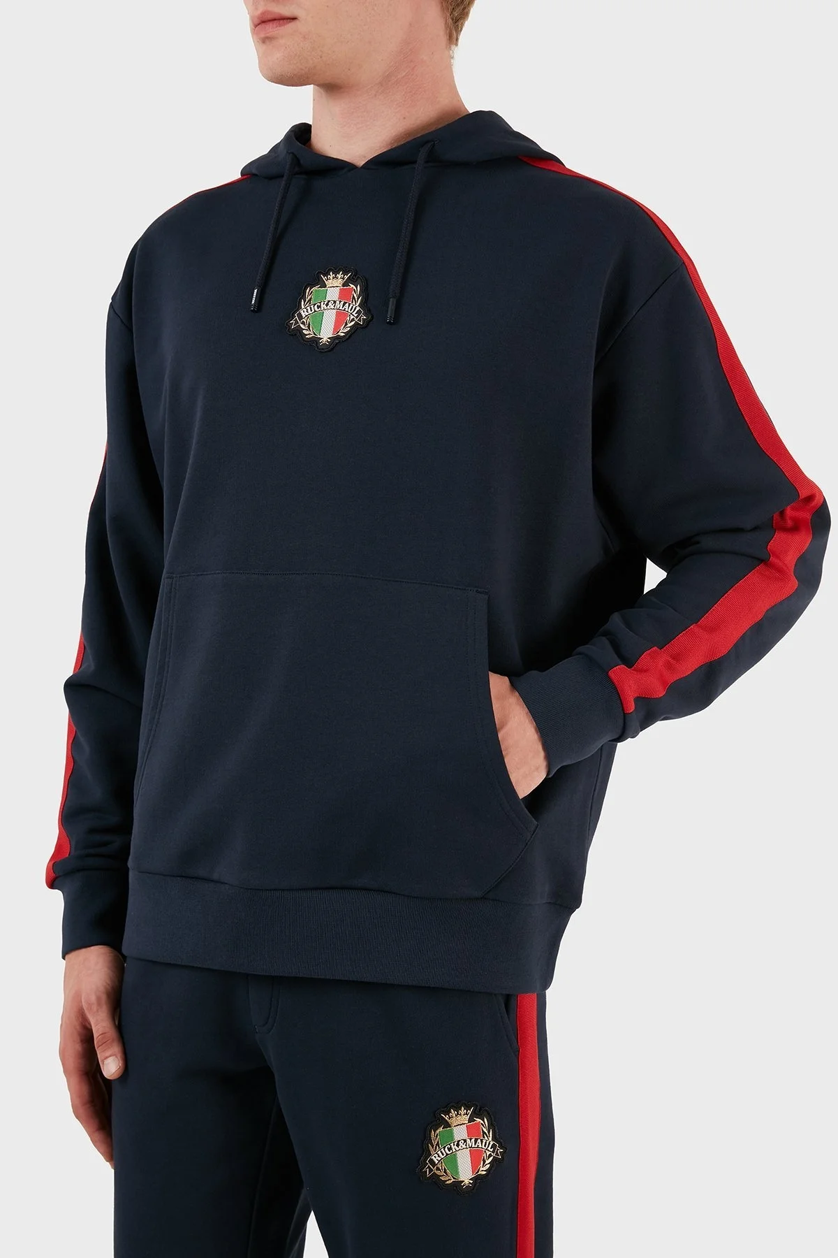 Ruck & Maul % 100 Pamuk Regular Fit Kapüşonlu Erkek Sweat RMM112B00008 24653 LACİVERT - 12