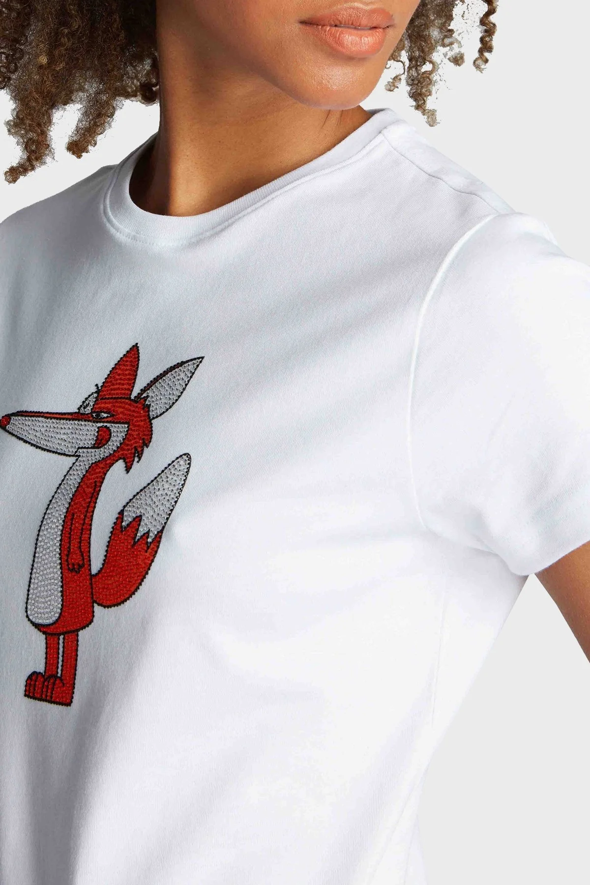 Ruck & Maul Baskılı Bisiklet Yaka Pamuklu Regular Fit Bayan T Shirt RMW03B000005 23605 BEYAZ - 3