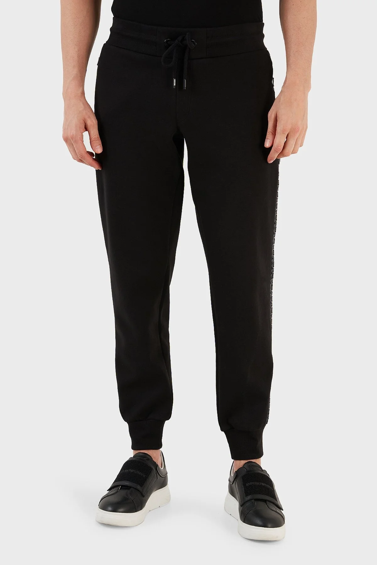 Ruck & Maul Belden Bağlamalı Regular Fit Pamuklu Örme Spor RMM151000003 23329 Erkek Pantolon RMM151000003 SİYAH - 2