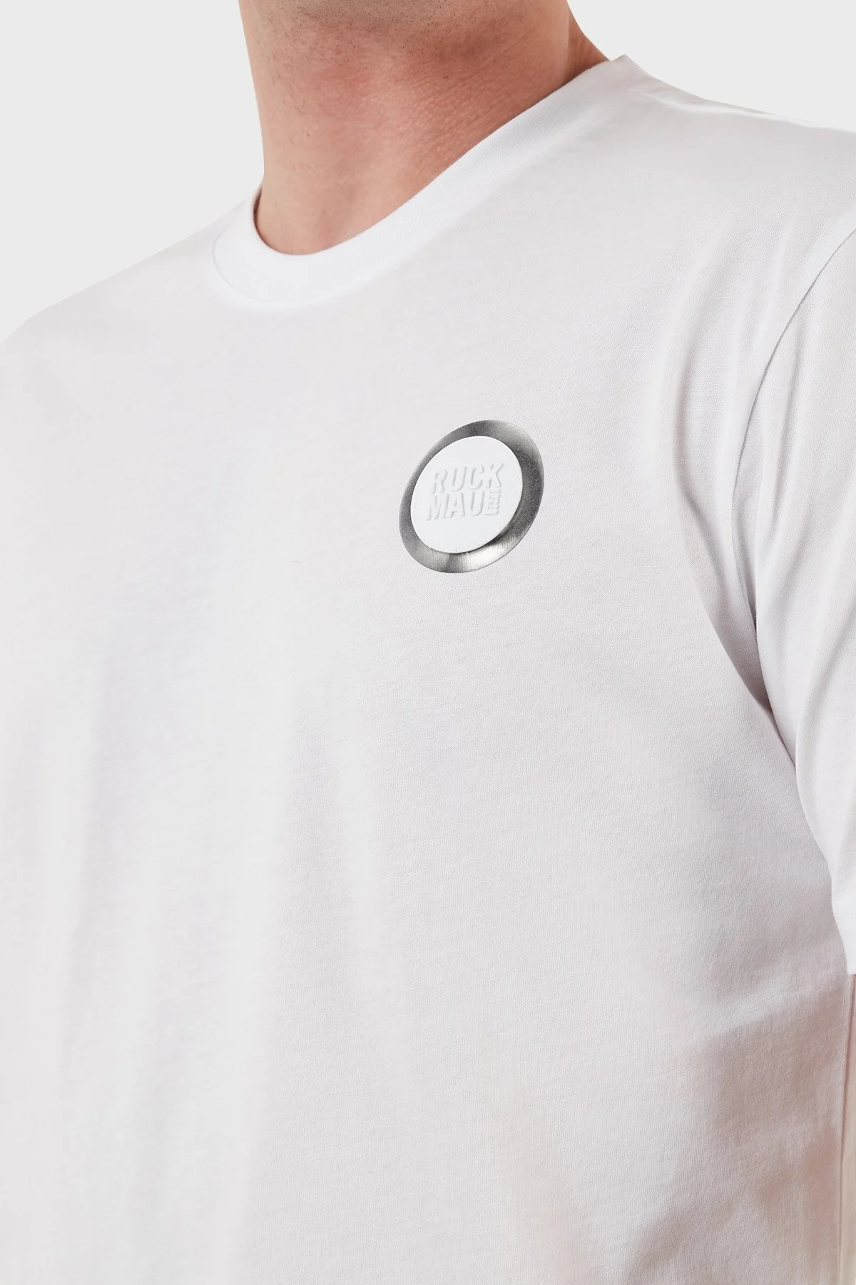 Ruck & Maul Bisiklet Yaka % 100 Pamuk Regular Fit Erkek T Shirt RMM031300010 BEYAZ - 3