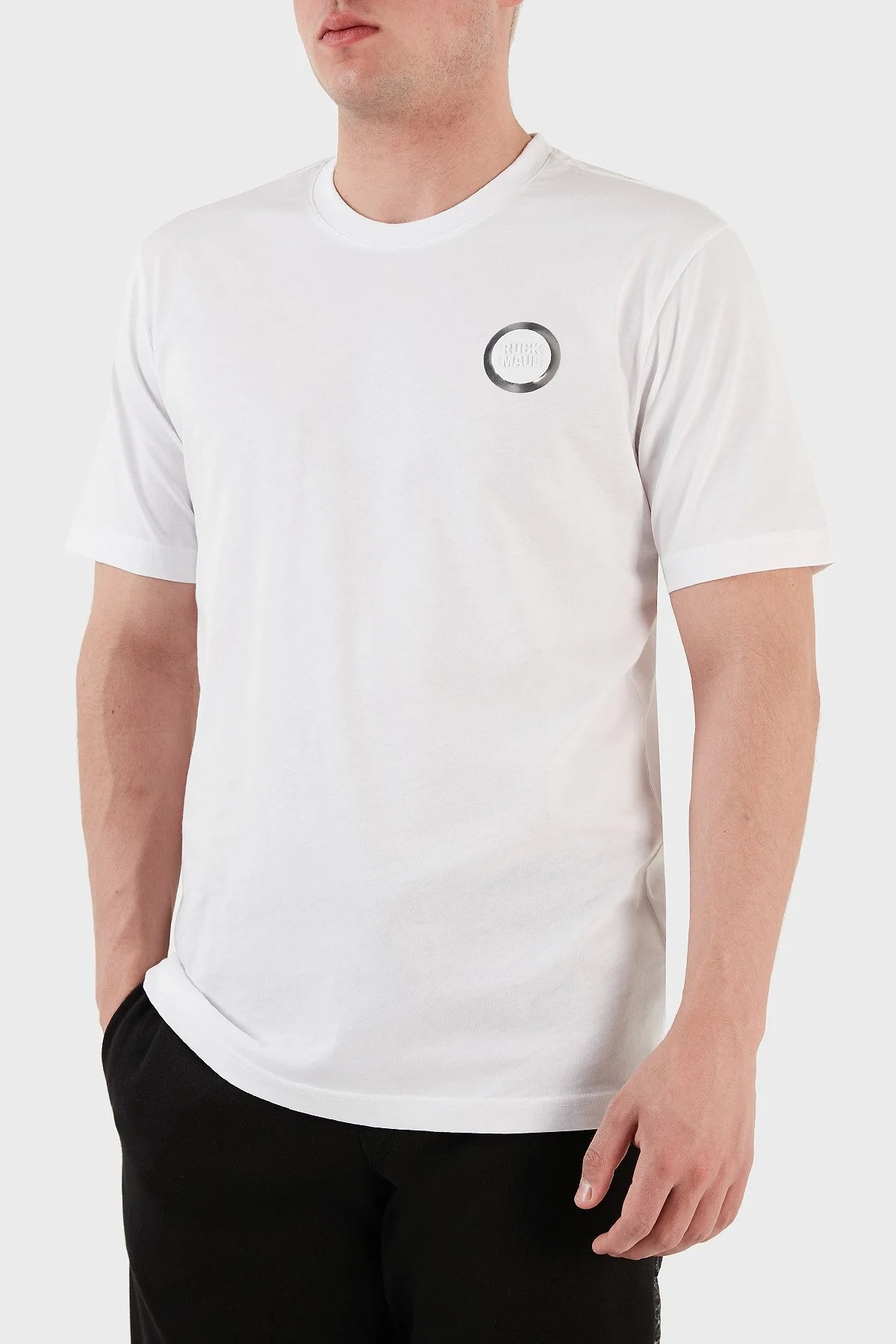 Ruck & Maul Bisiklet Yaka % 100 Pamuk Regular Fit Erkek T Shirt RMM031300010 BEYAZ - 5