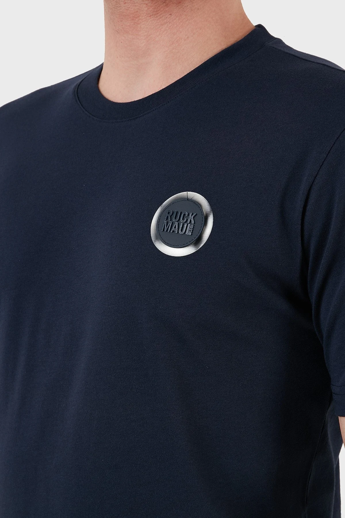 Ruck & Maul Bisiklet Yaka % 100 Pamuk Regular Fit Erkek T Shirt RMM031300010 LACİVERT - 3