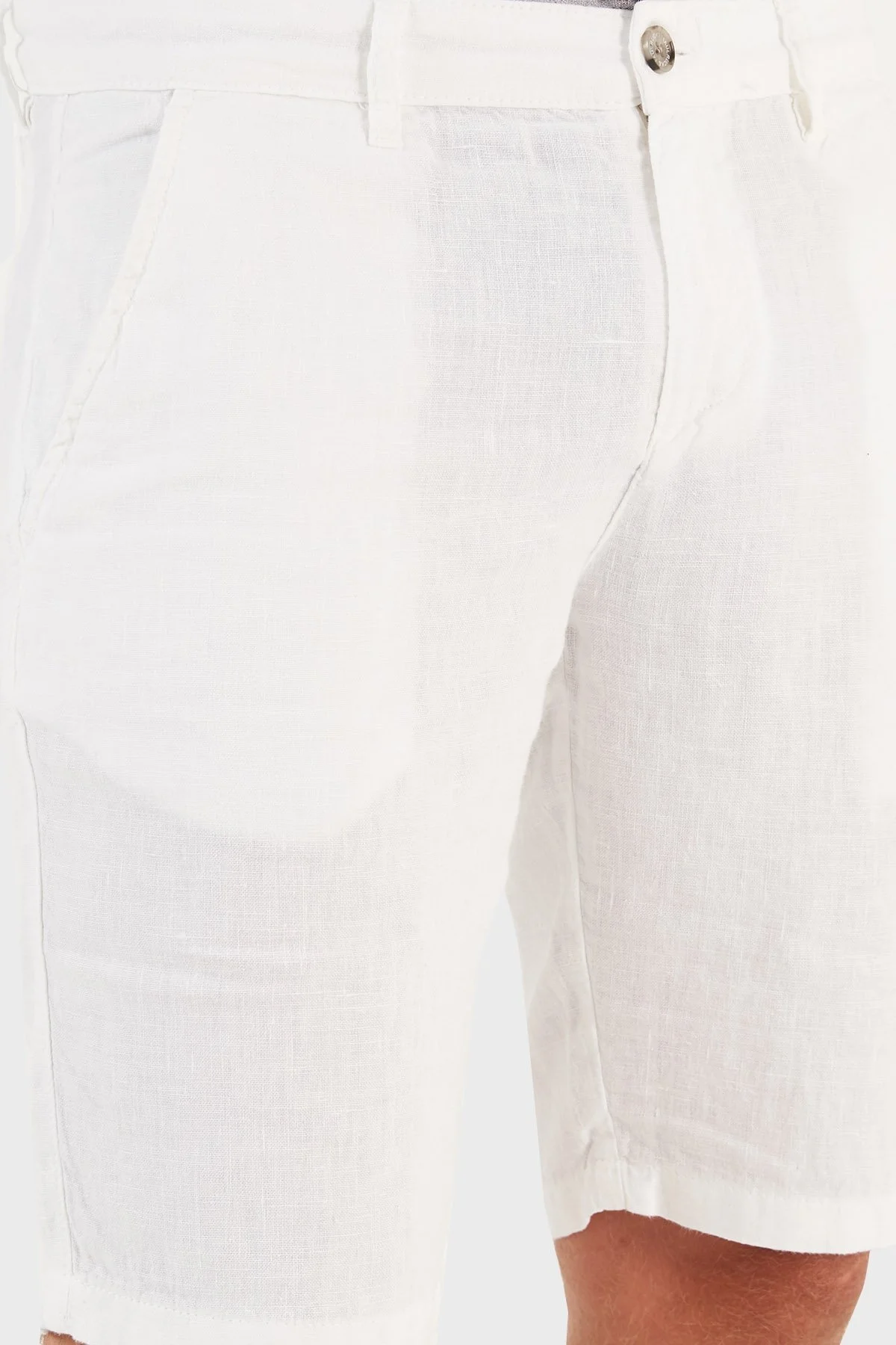 Ruck & Maul Cepli % 100 Keten Erkek Short RMM475000003 23850 BEYAZ - 4