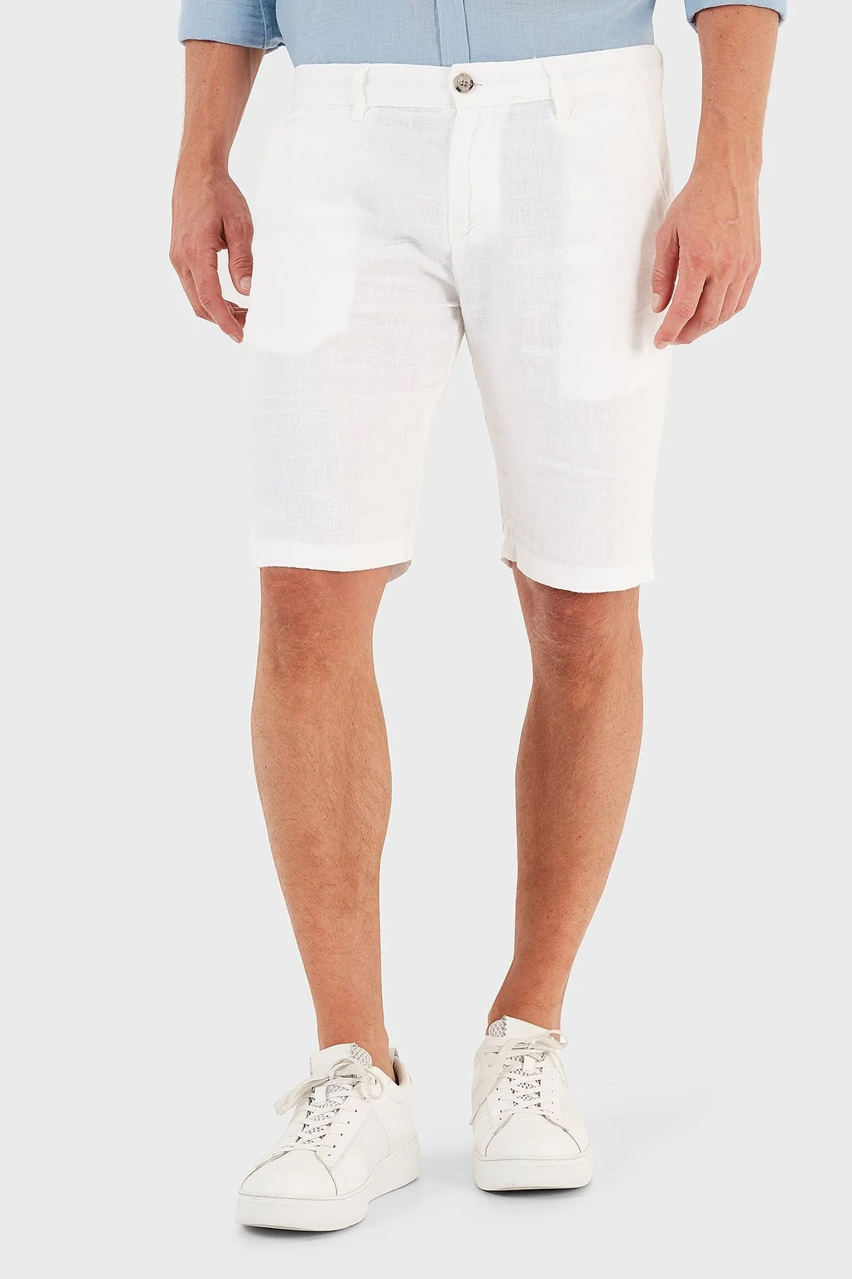 Ruck & Maul Cepli % 100 Keten Erkek Short RMM475000003 23850 BEYAZ - 6