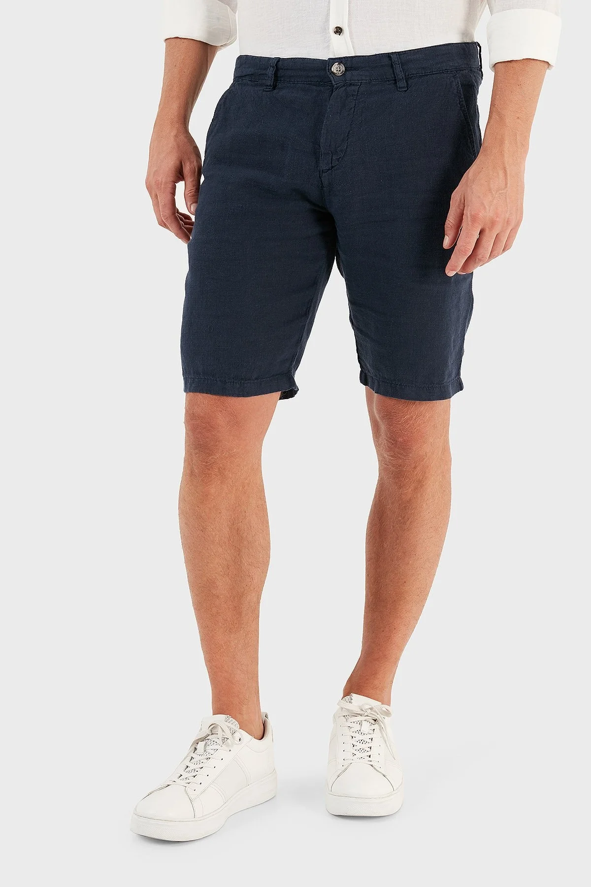Ruck & Maul Cepli % 100 Keten Erkek Short RMM475000003 23850 LACİVERT - 2