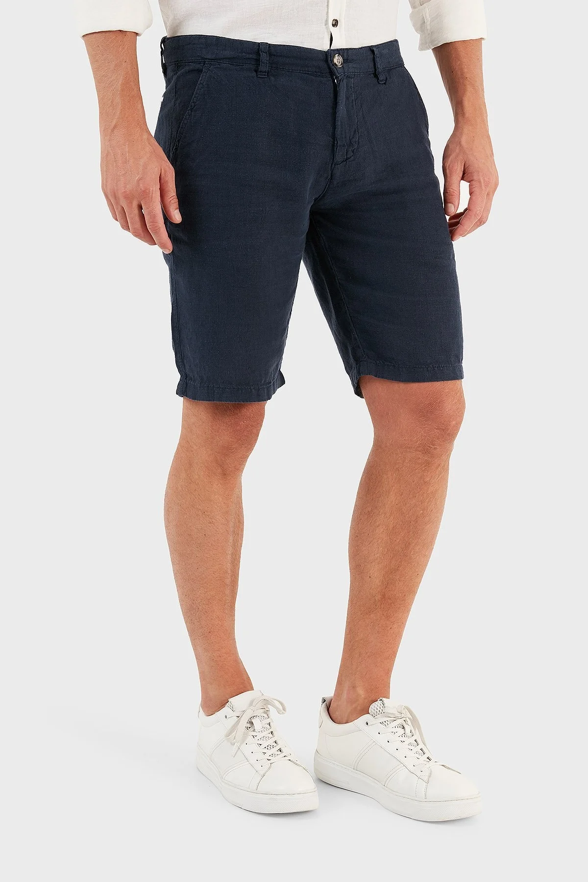 Ruck & Maul Cepli % 100 Keten Erkek Short RMM475000003 23850 LACİVERT - 3