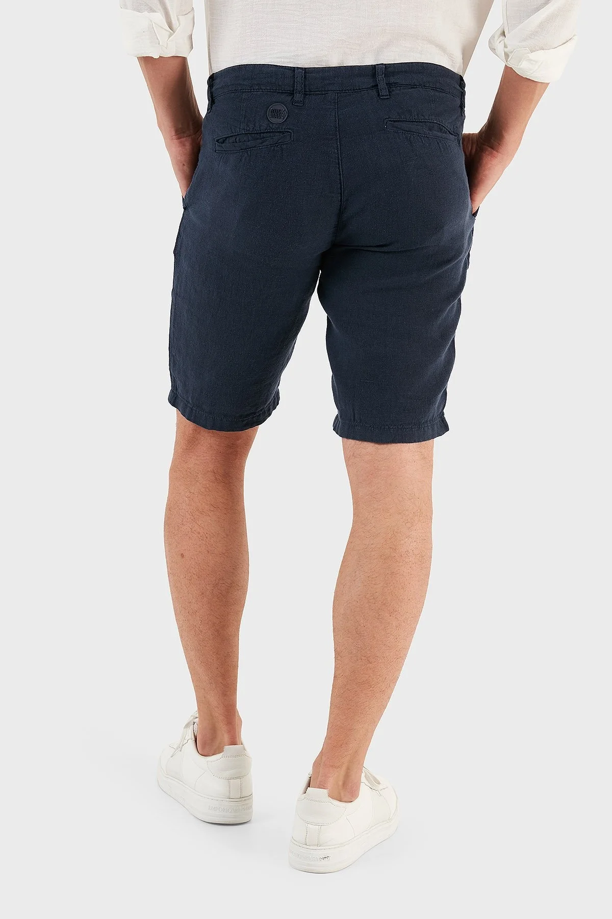 Ruck & Maul Cepli % 100 Keten Erkek Short RMM475000003 23850 LACİVERT - 4
