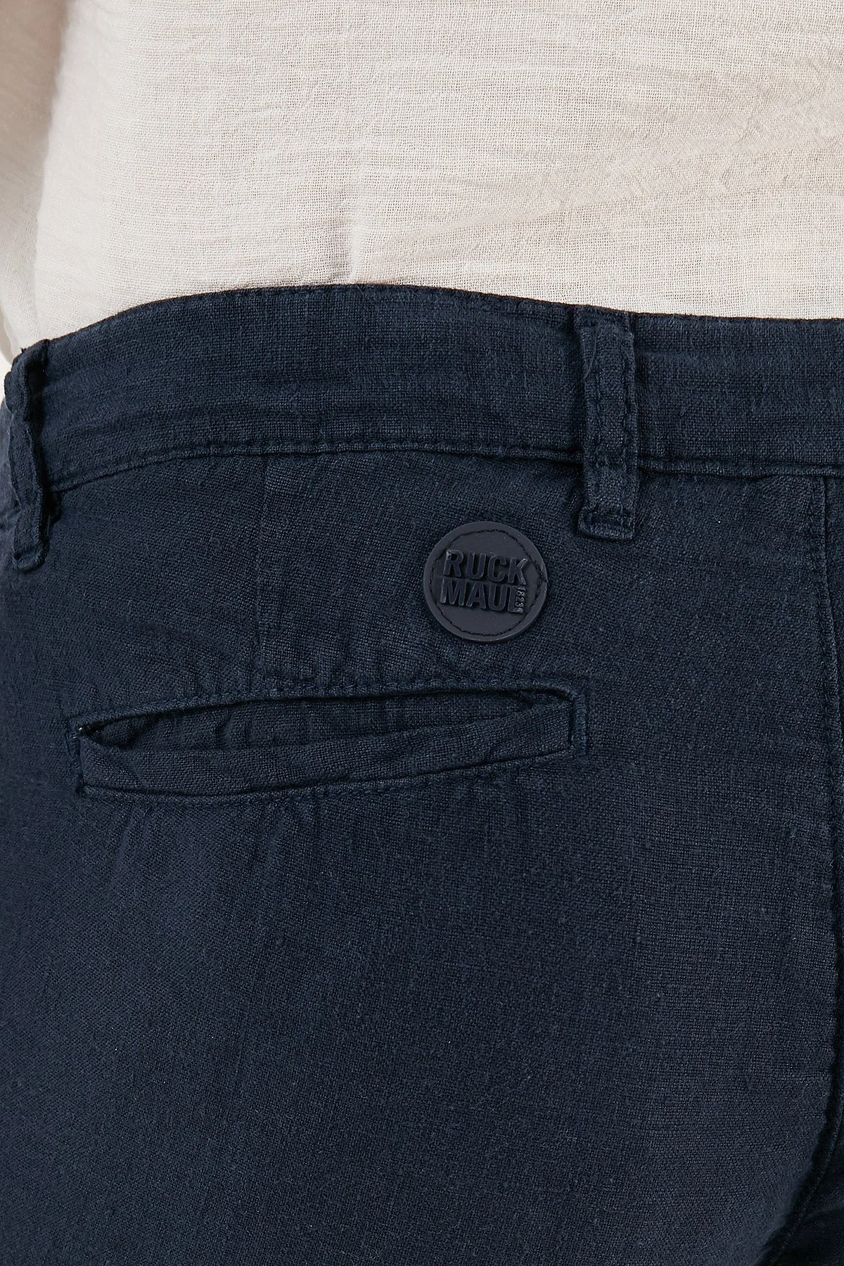 Ruck & Maul Cepli % 100 Keten Erkek Short RMM475000003 23850 LACİVERT - 6