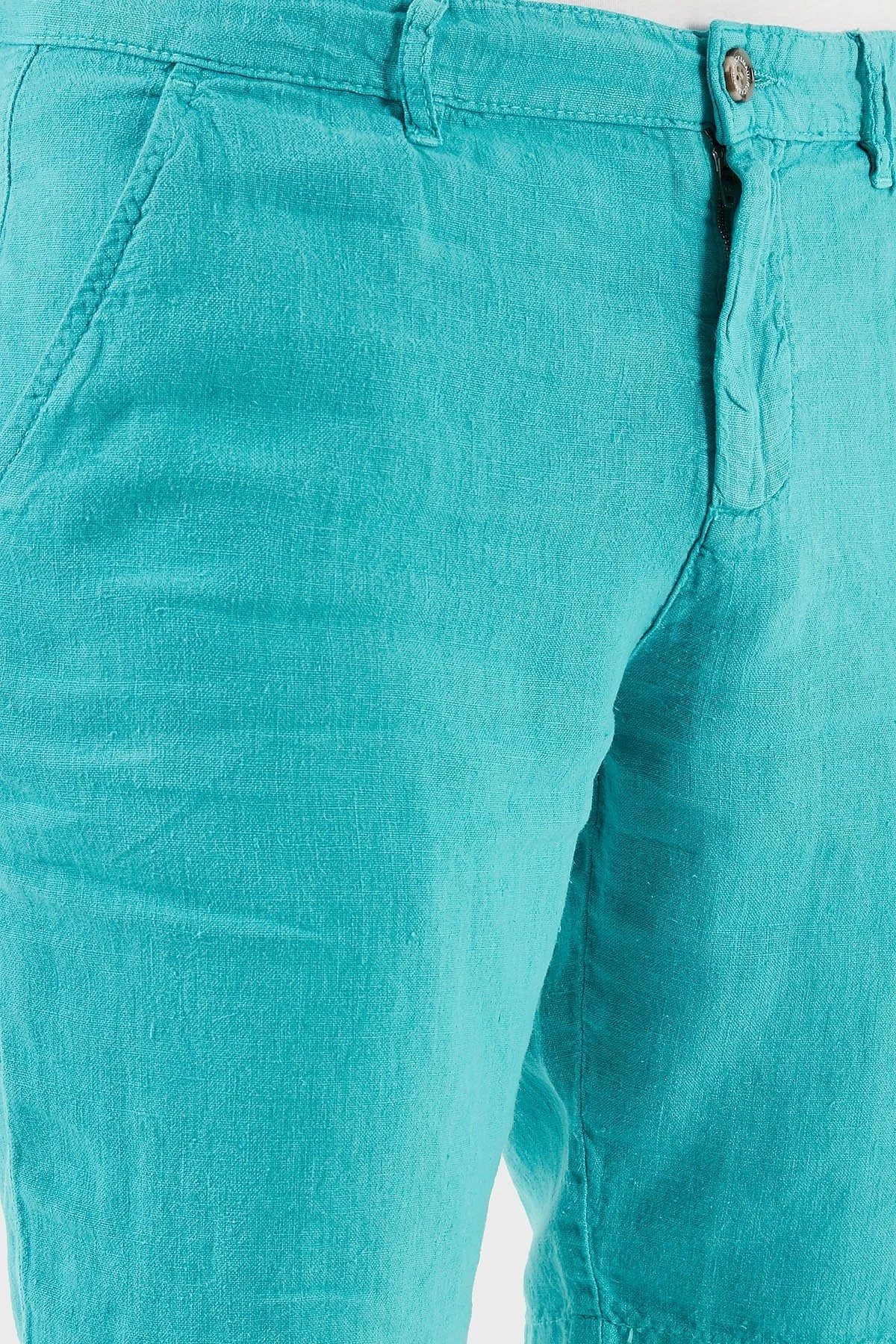 Ruck & Maul Cepli % 100 Keten Erkek Short RMM475000003 23850 PETROL - 6