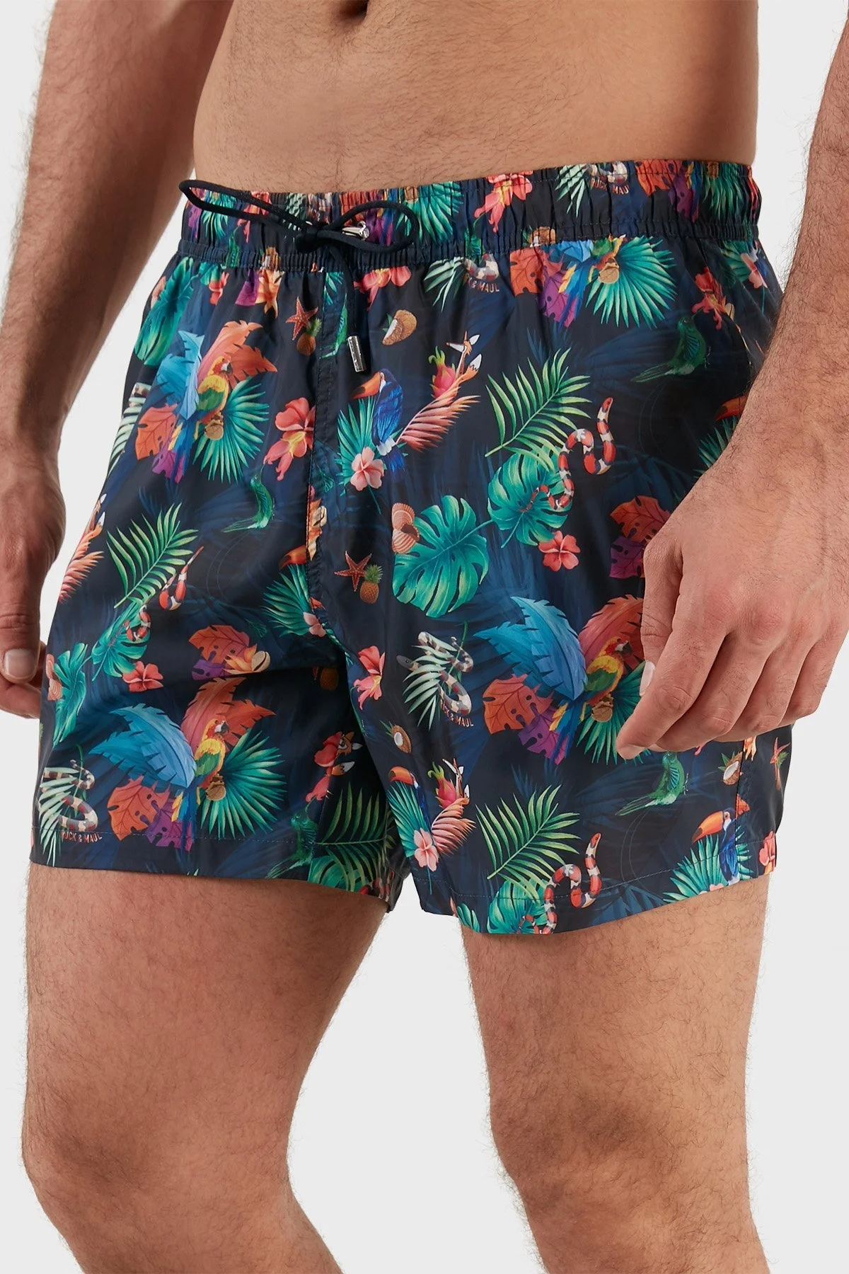 Ruck & Maul Desenli Cepli Erkek Mayo Short RMM46F000002 LACİVERT - 2