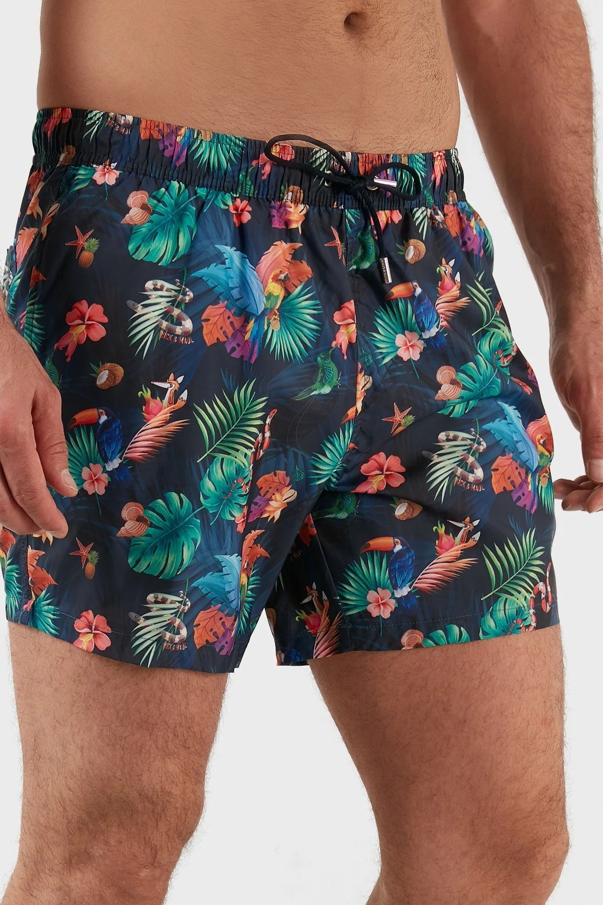 Ruck & Maul Desenli Cepli Erkek Mayo Short RMM46F000002 LACİVERT - 3