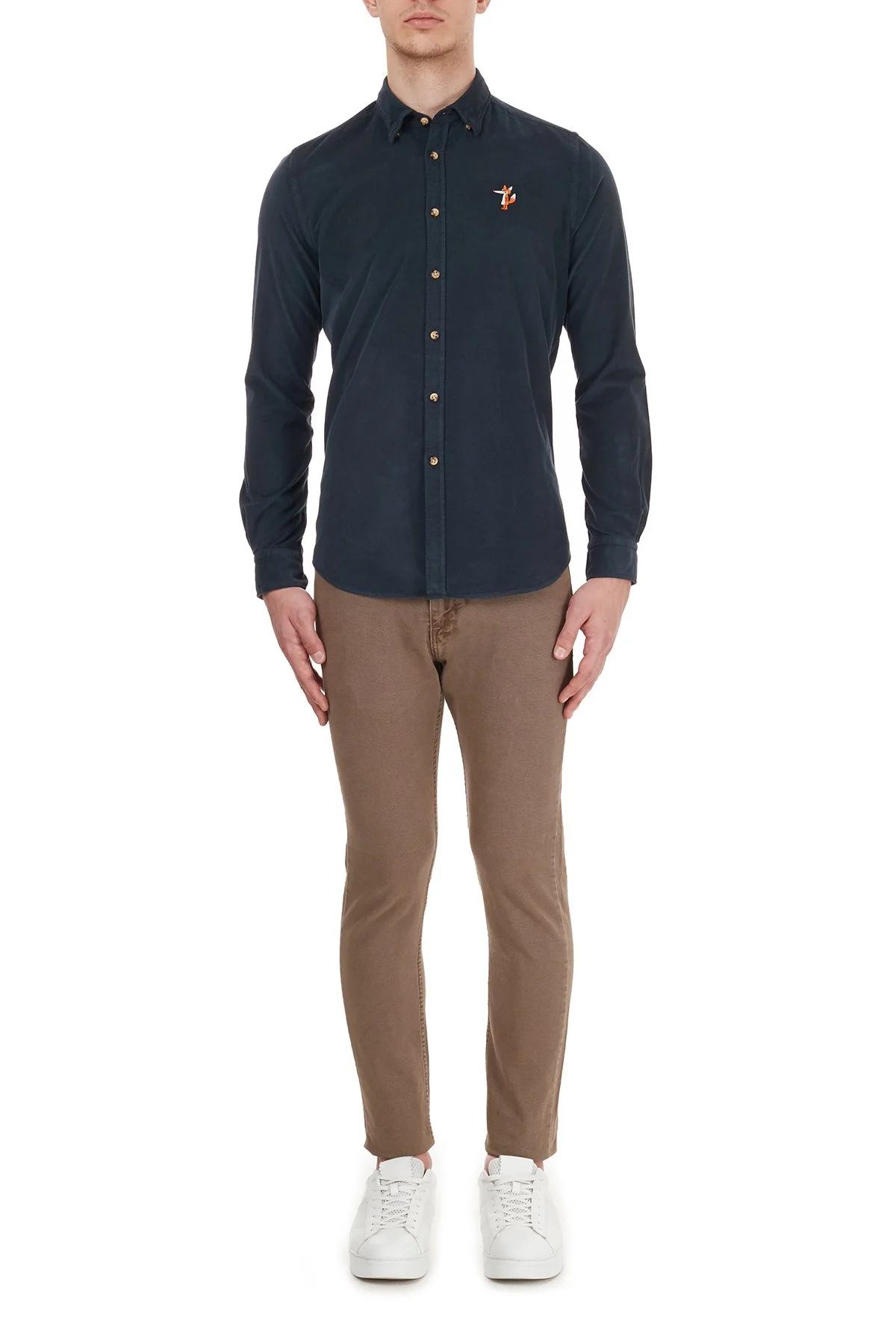 Ruck & Maul Düz Yaka % 100 Pamuk Erkek Gömlek BA1M0200071 21184 LACİVERT - 5