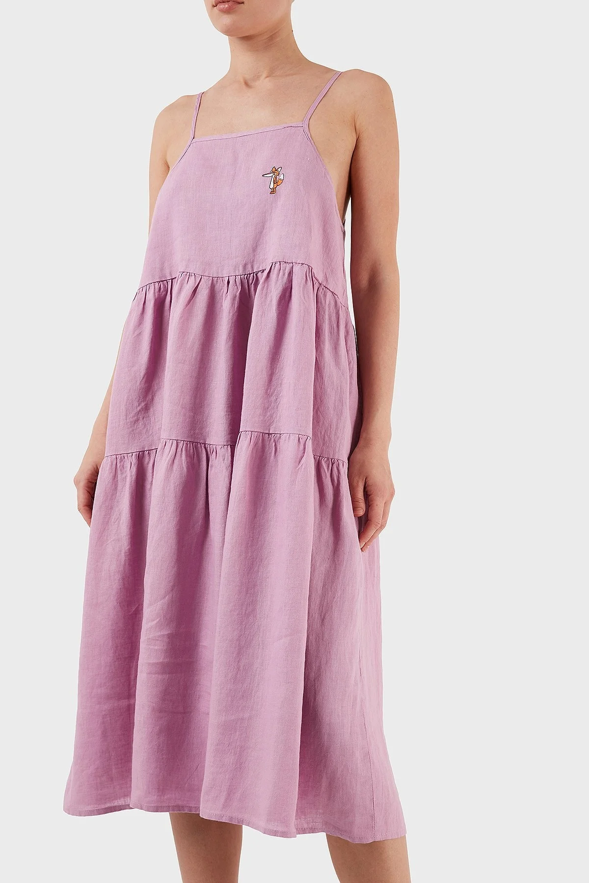 Ruck & Maul İnce Askılı Volanlı Rahat Kesim Bayan Elbise RMW197000005 23900 PEMBE - 1