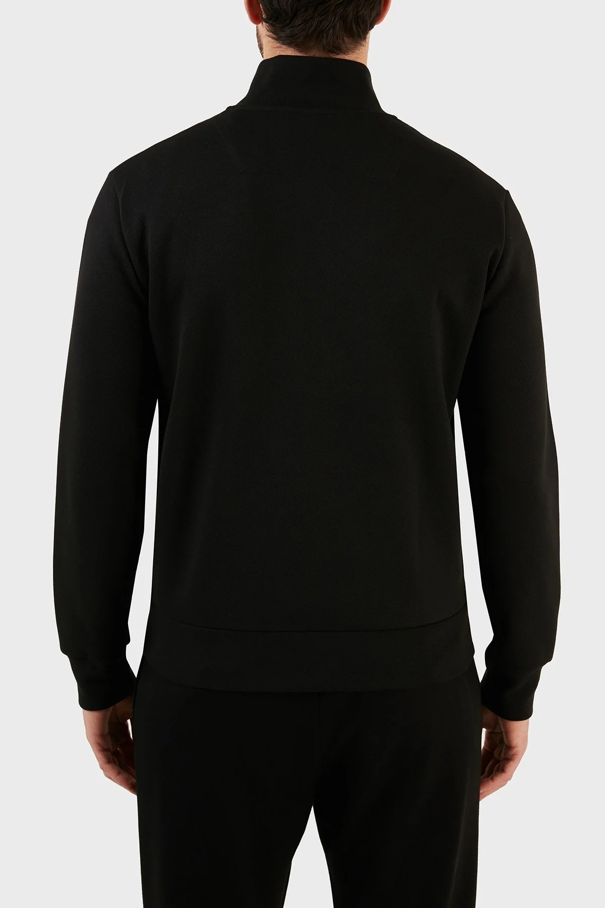 Ruck & Maul Logolu Renk Bloklu Fermuarlı Dik Yaka Cepli Erkek Sweat RMM790007008 21749 SİYAH - 5