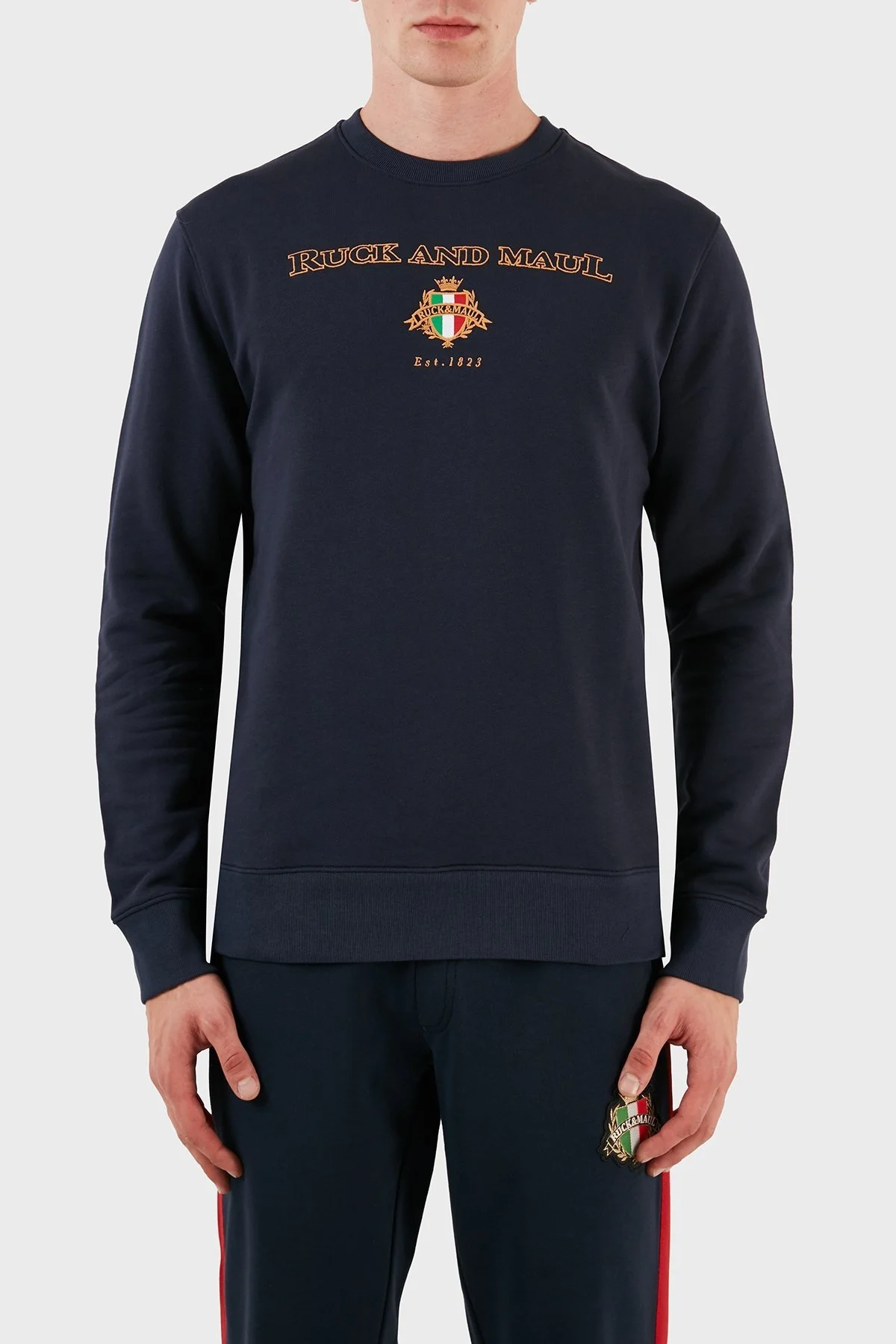 Ruck & Maul Pamuk Regular Fit Bisiklet Yaka Erkek Sweat RMM087000003 24119 LACİVERT - 1