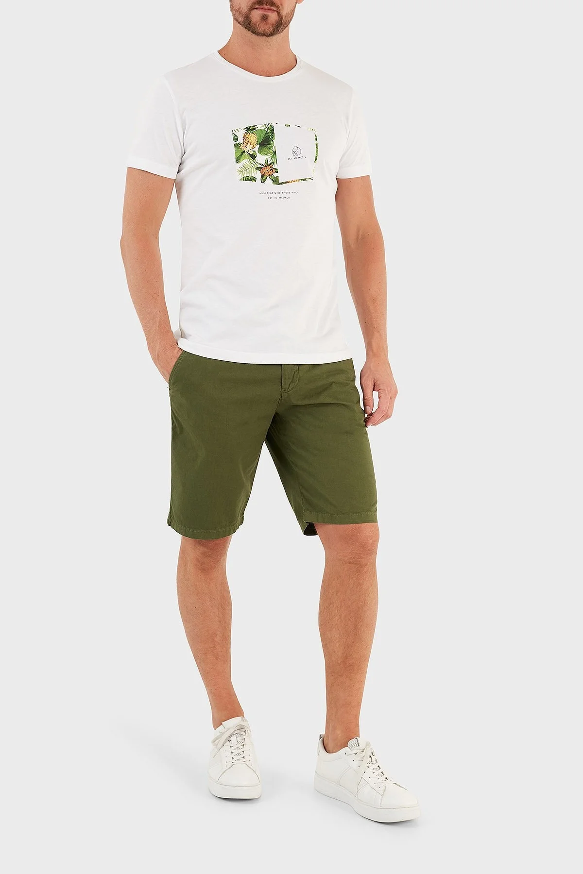 Ruck & Maul Pamuklu Cepli Erkek Short RMM475000004 23693 YEŞİL - 1