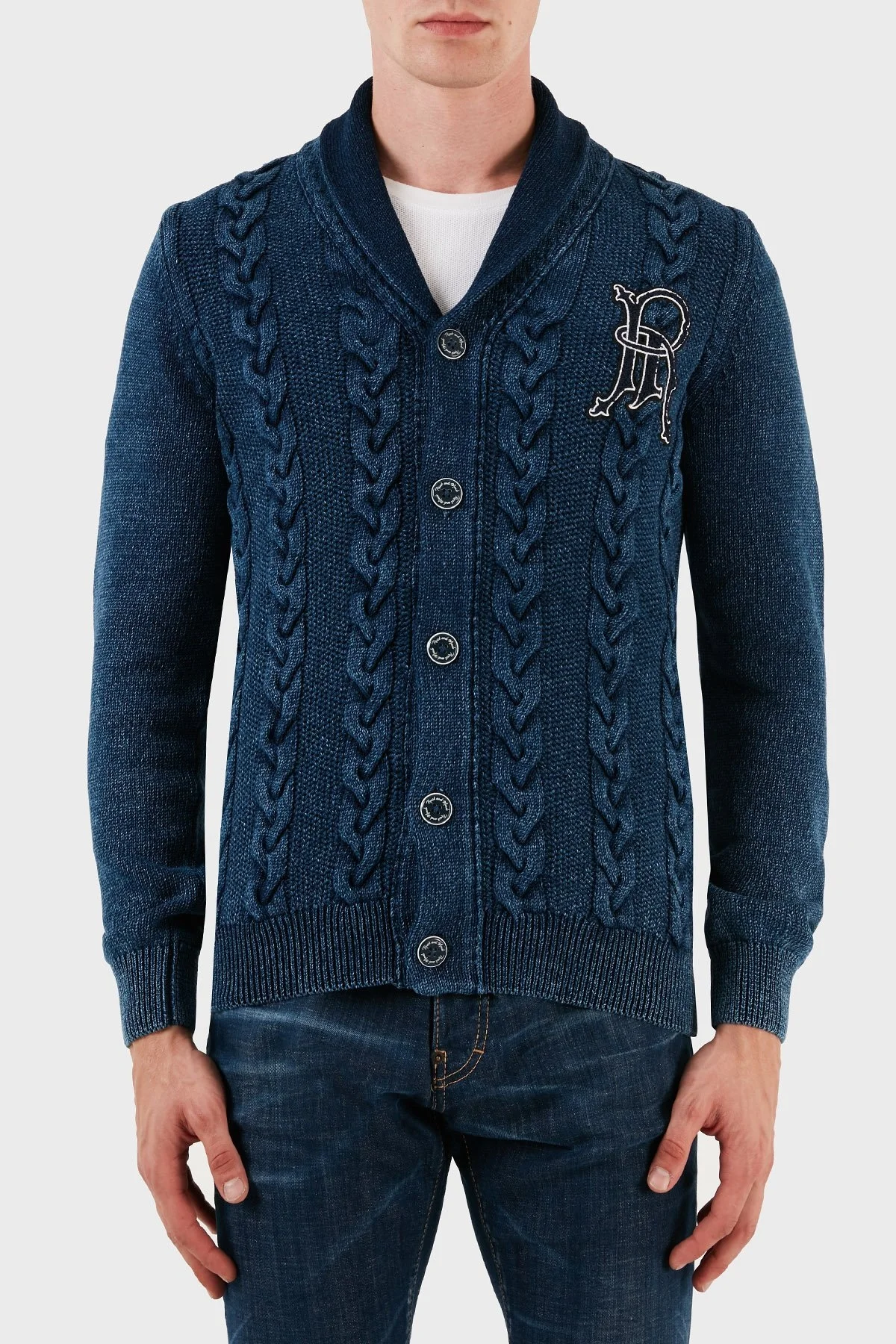 Ruck & Maul Pamuklu Regular Fit Düğmeli Örme Erkek Hırka RMM925000005 24644 LACİVERT - 1