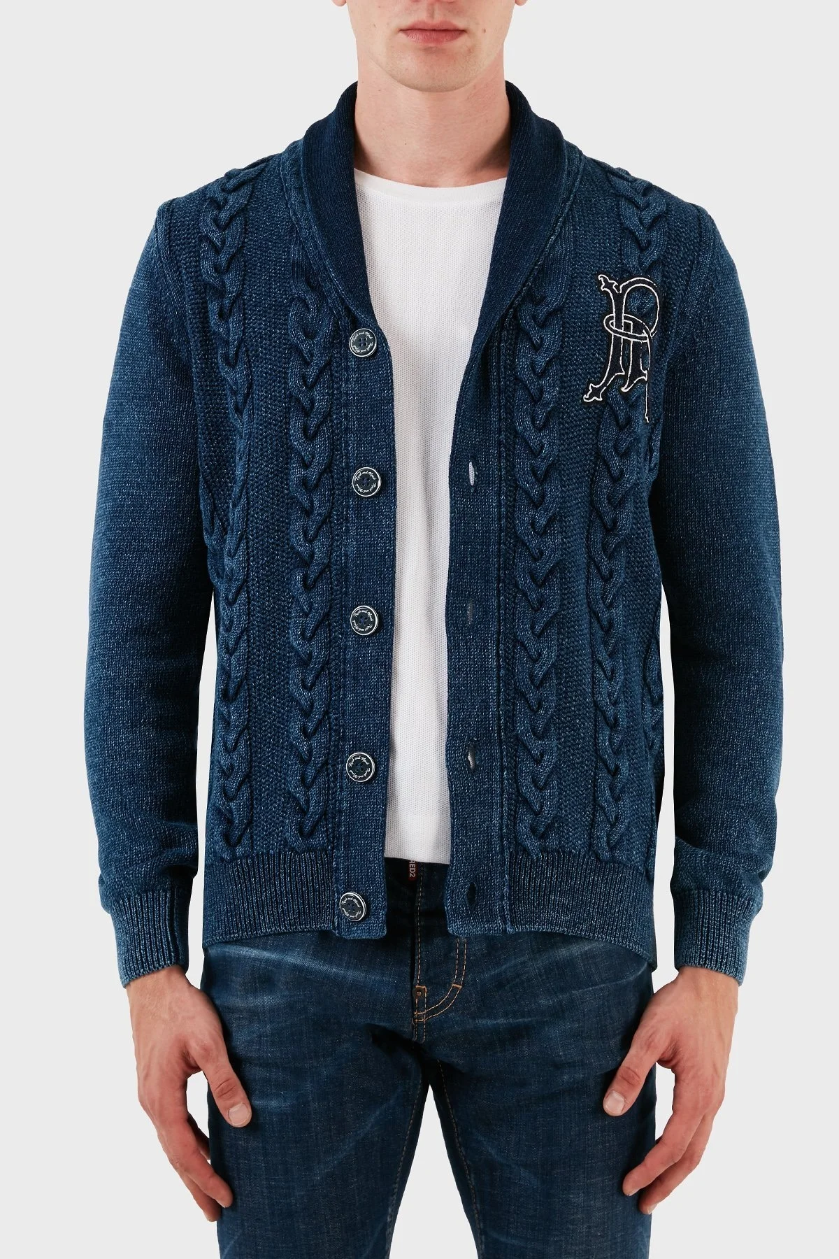 Ruck & Maul Pamuklu Regular Fit Düğmeli Örme Erkek Hırka RMM925000005 24644 LACİVERT - 4