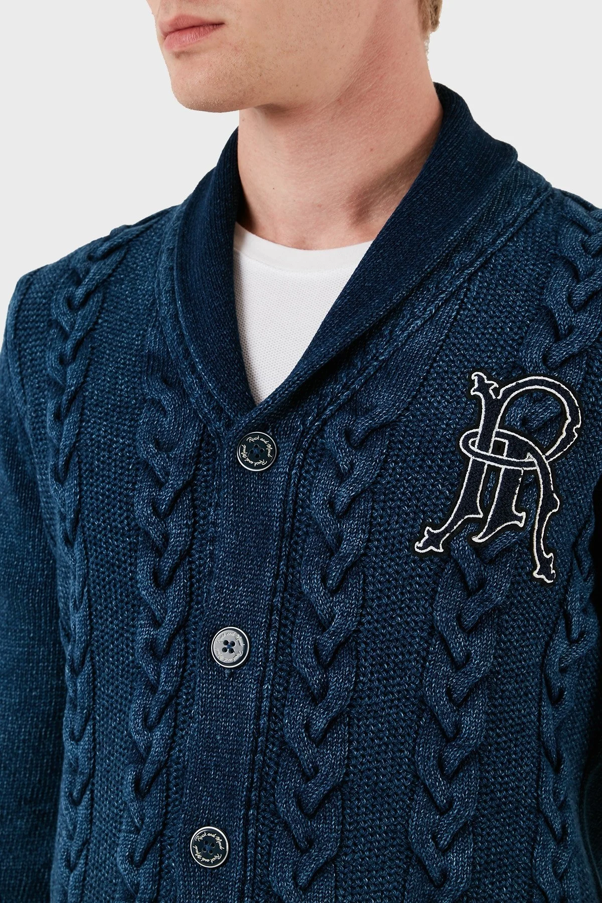 Ruck & Maul Pamuklu Regular Fit Düğmeli Örme Erkek Hırka RMM925000005 24644 LACİVERT - 5