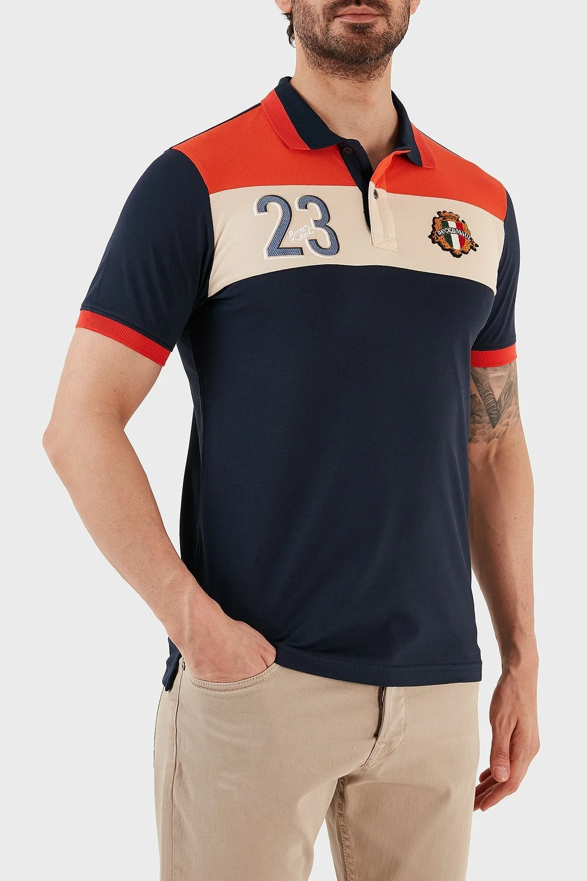 Ruck & Maul Pamuklu Regular Fit Erkek Polo T Shirt RMM010007046 22017 LACİVERT - 2