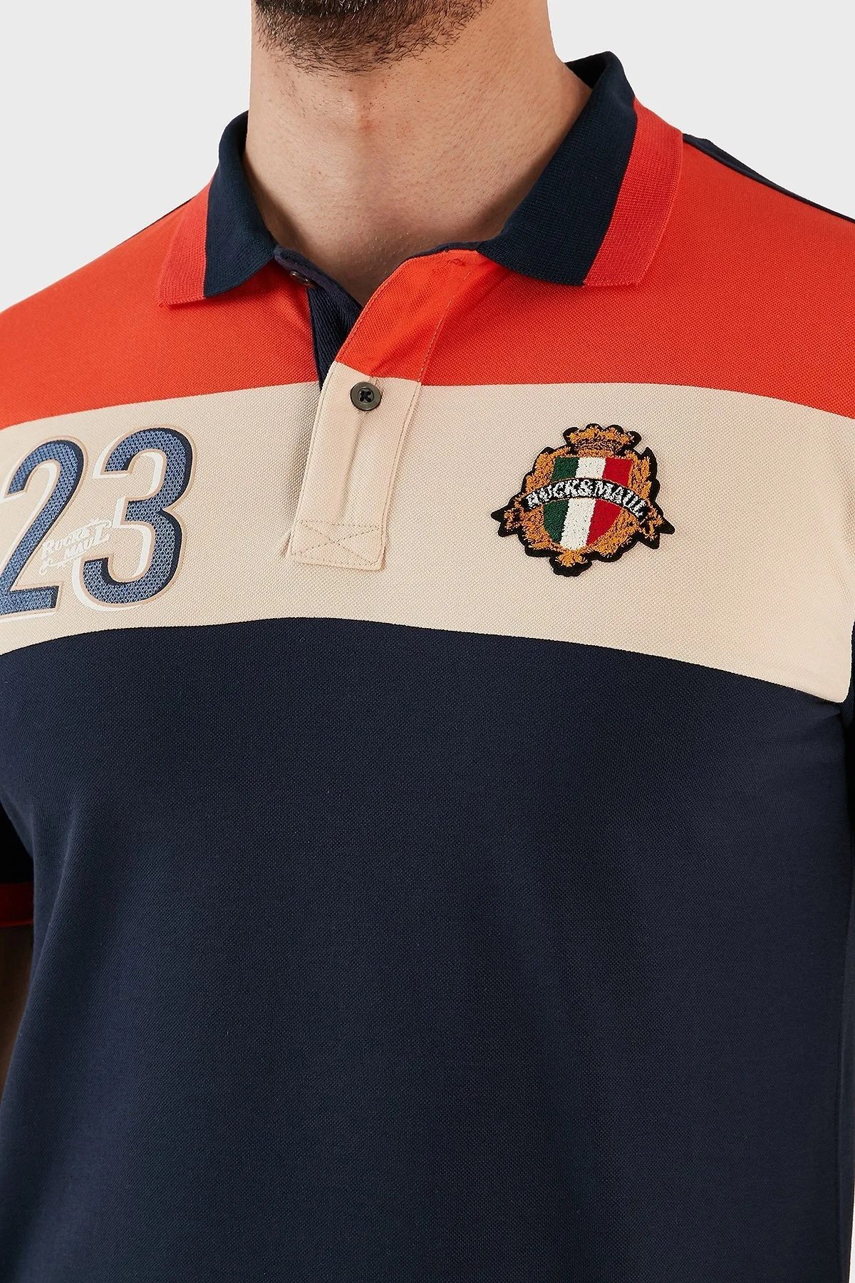 Ruck & Maul Pamuklu Regular Fit Erkek Polo T Shirt RMM010007046 22017 LACİVERT - 4