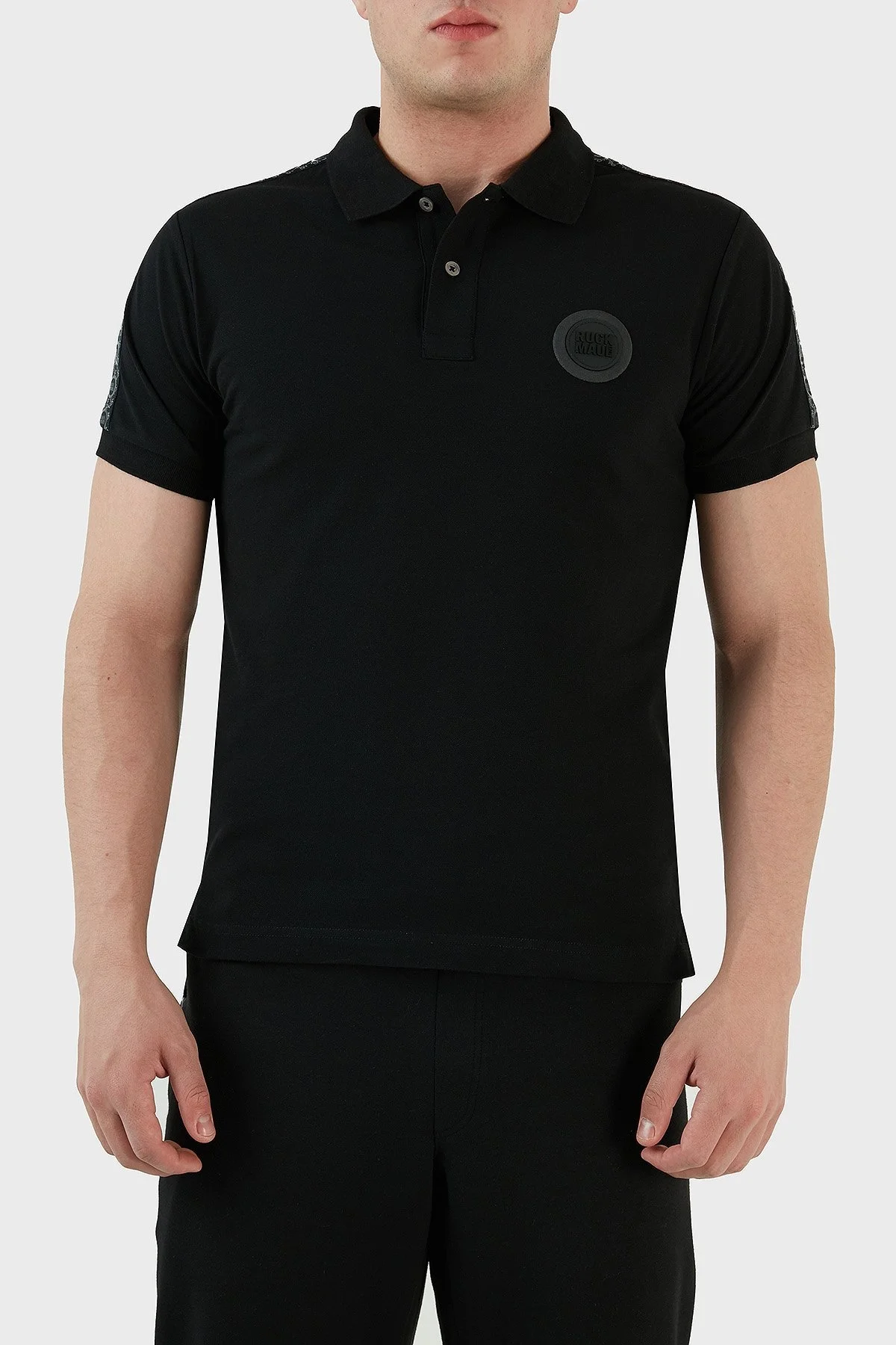 Ruck & Maul Pamuklu Regular Fit Erkek Polo T Shirt RMM011000001 SİYAH - 1